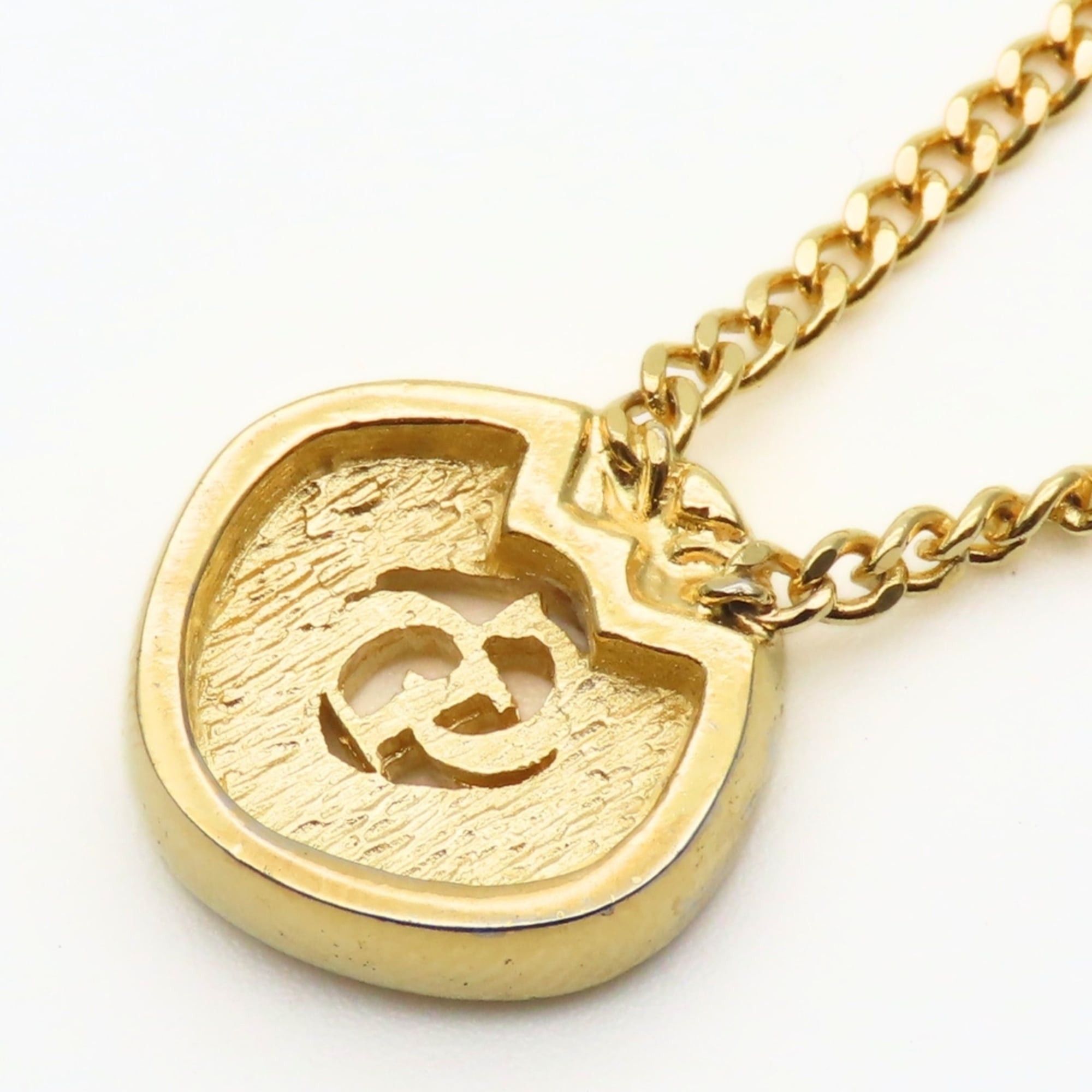 Dior Christian Dior CD logo metal necklace with rhinestones and gold-plated GP. Women's. Size ONE SIZE - 5 Thumbnail