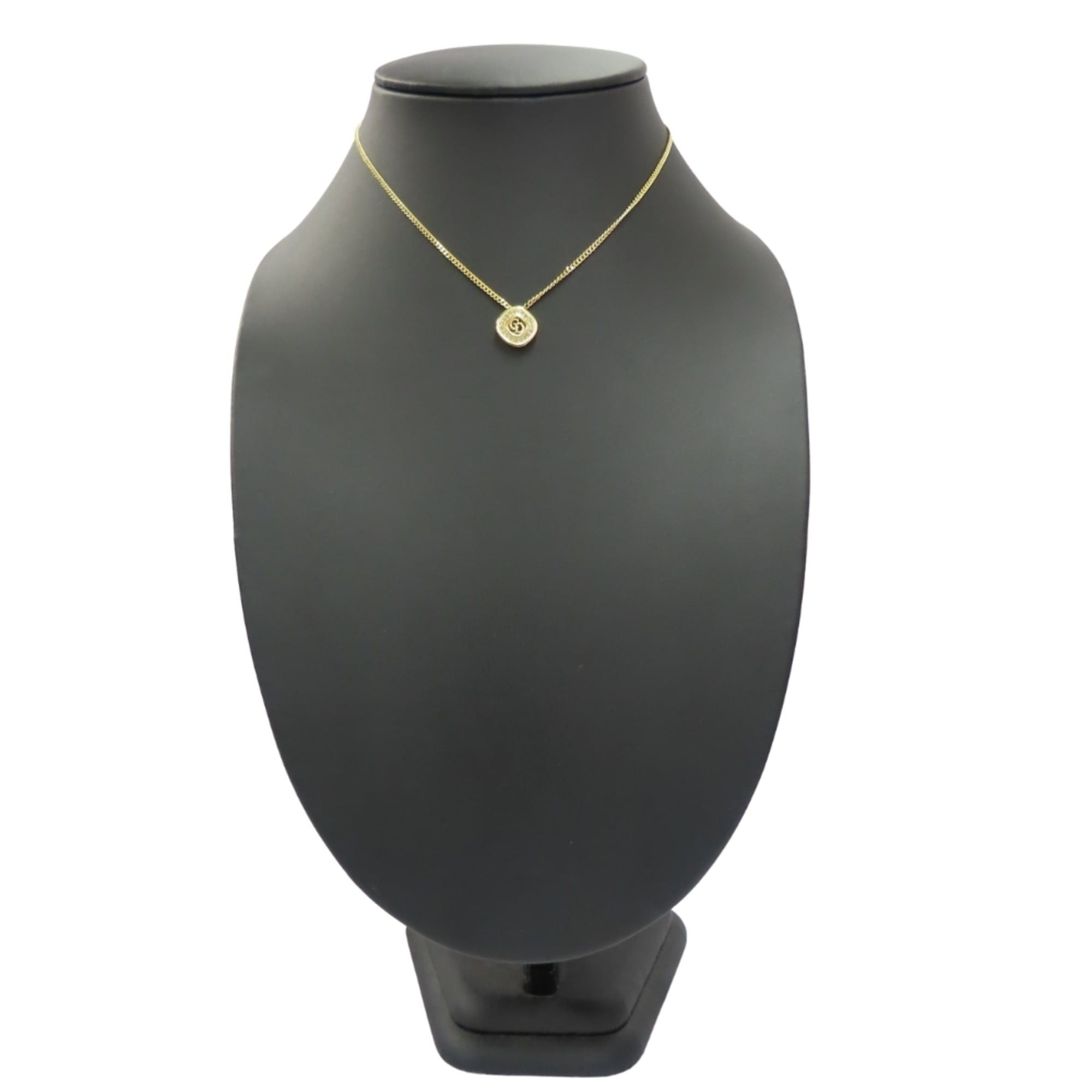 Dior Christian Dior CD logo metal necklace with rhinestones and gold-plated GP. Women's. Size ONE SIZE - 13 Thumbnail