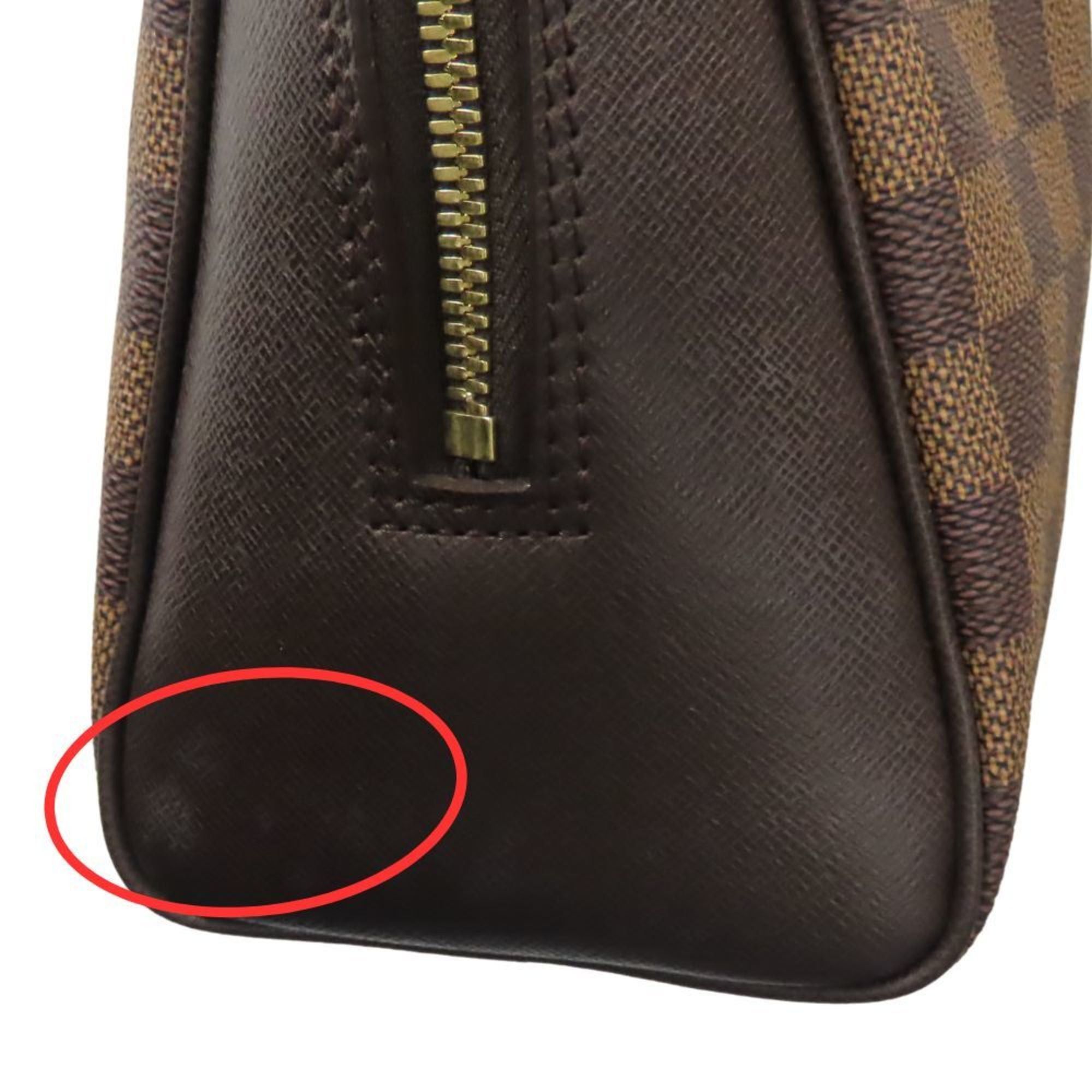 Louis Vuitton Louis Vuitton Brera Handbag N51150 Damier Ebene Brown with Gold Hardware for Women Size ONE SIZE - 17 Thumbnail