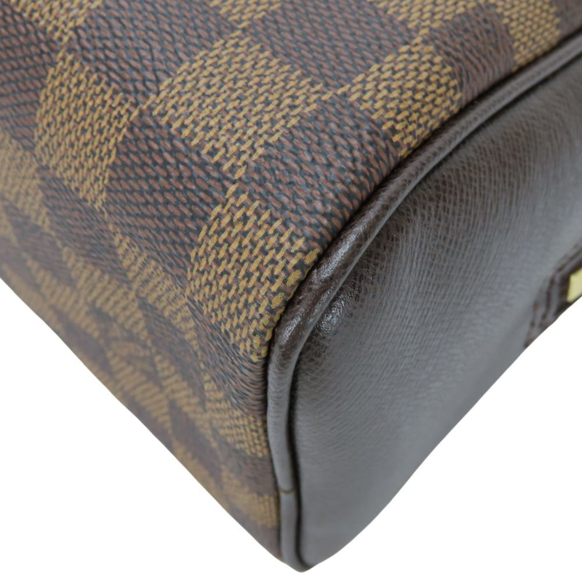 Louis Vuitton Louis Vuitton Brera Handbag N51150 Damier Ebene Brown with Gold Hardware for Women Size ONE SIZE - 7 Thumbnail