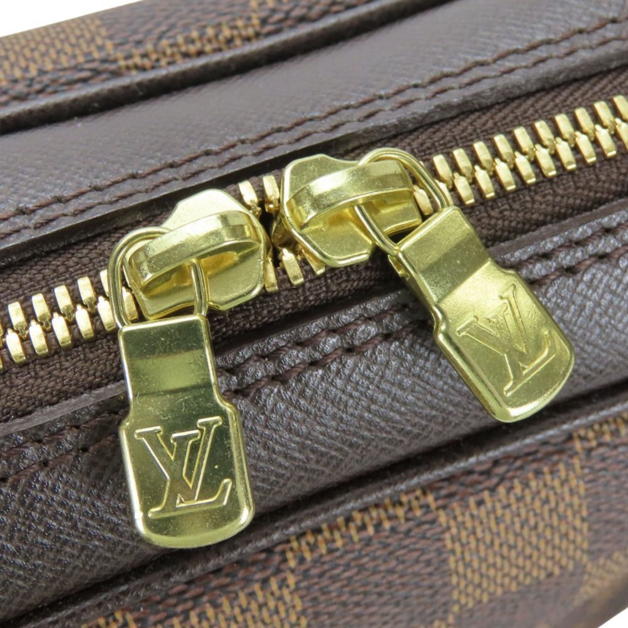 Louis Vuitton Louis Vuitton Brera Handbag N51150 Damier Ebene Brown with Gold Hardware for Women Size ONE SIZE - 13 Thumbnail