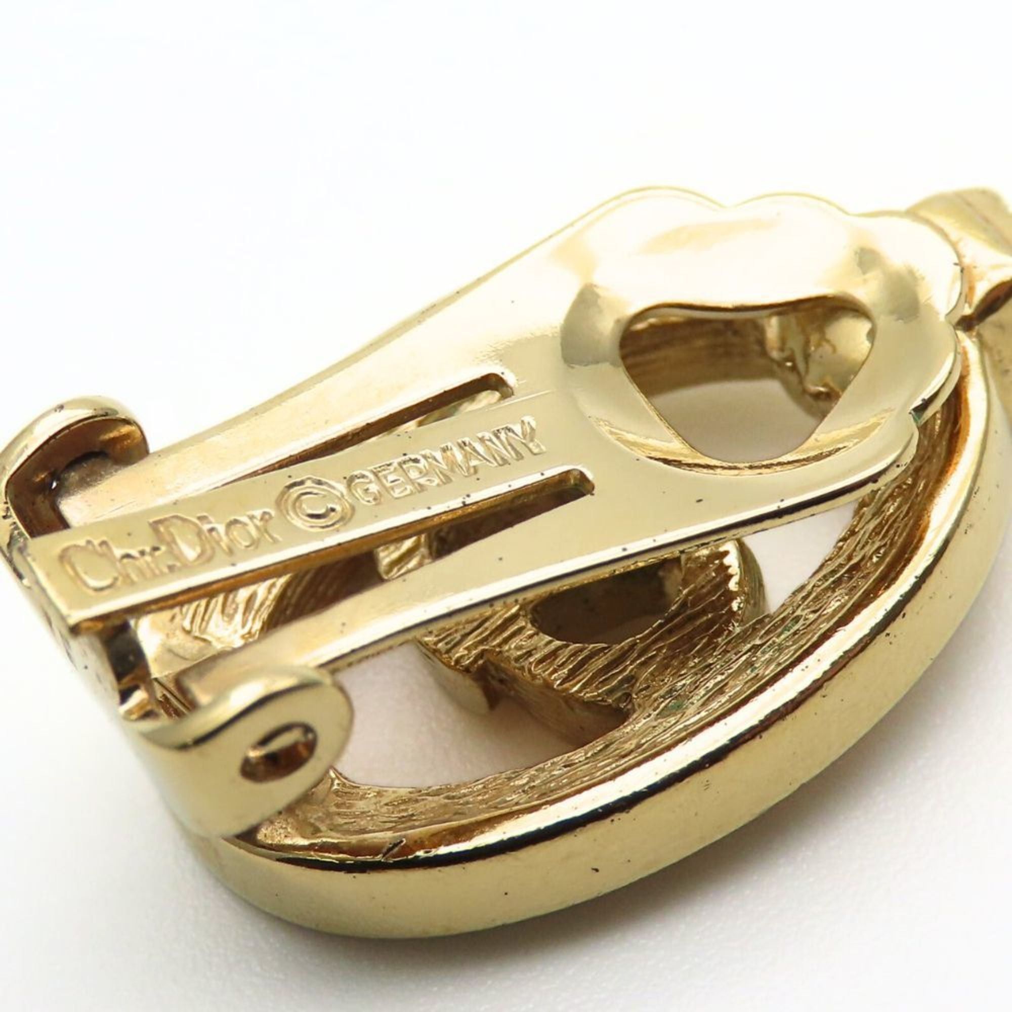 Dior Christian Dior CD logo metal earrings with rhinestones and gold plating for women. Size ONE SIZE - 9 Thumbnail