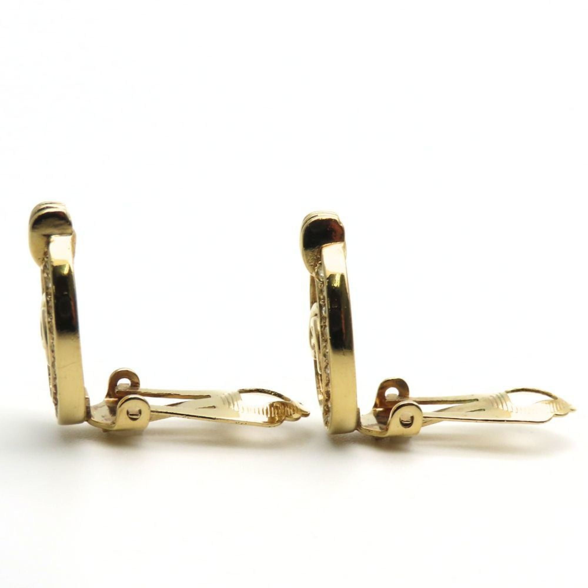 Dior Christian Dior CD logo metal earrings with rhinestones and gold plating for women. Size ONE SIZE - 3 Thumbnail