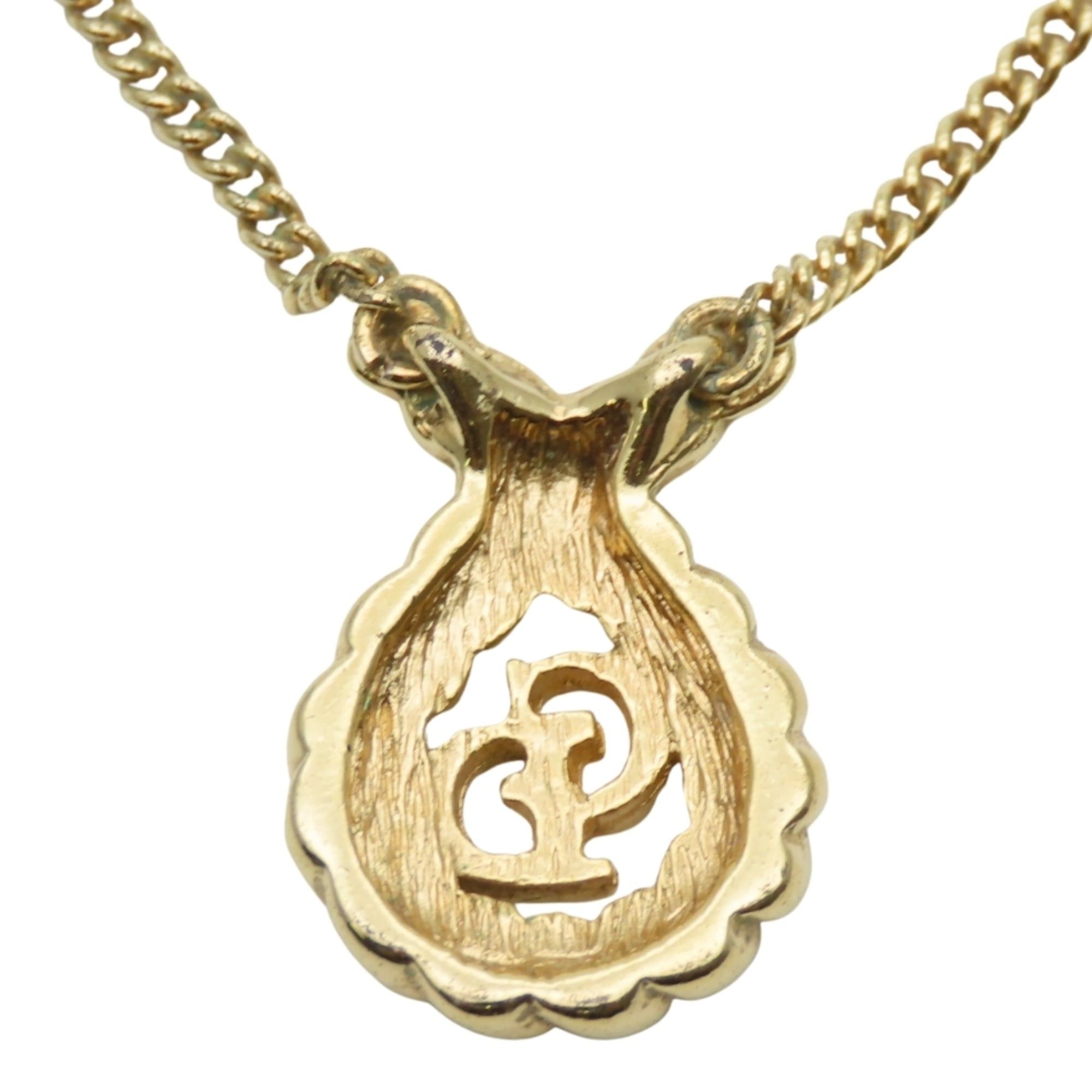 Dior Christian Dior CD logo necklace in gold GP plated metal for women. Size ONE SIZE - 3 Thumbnail