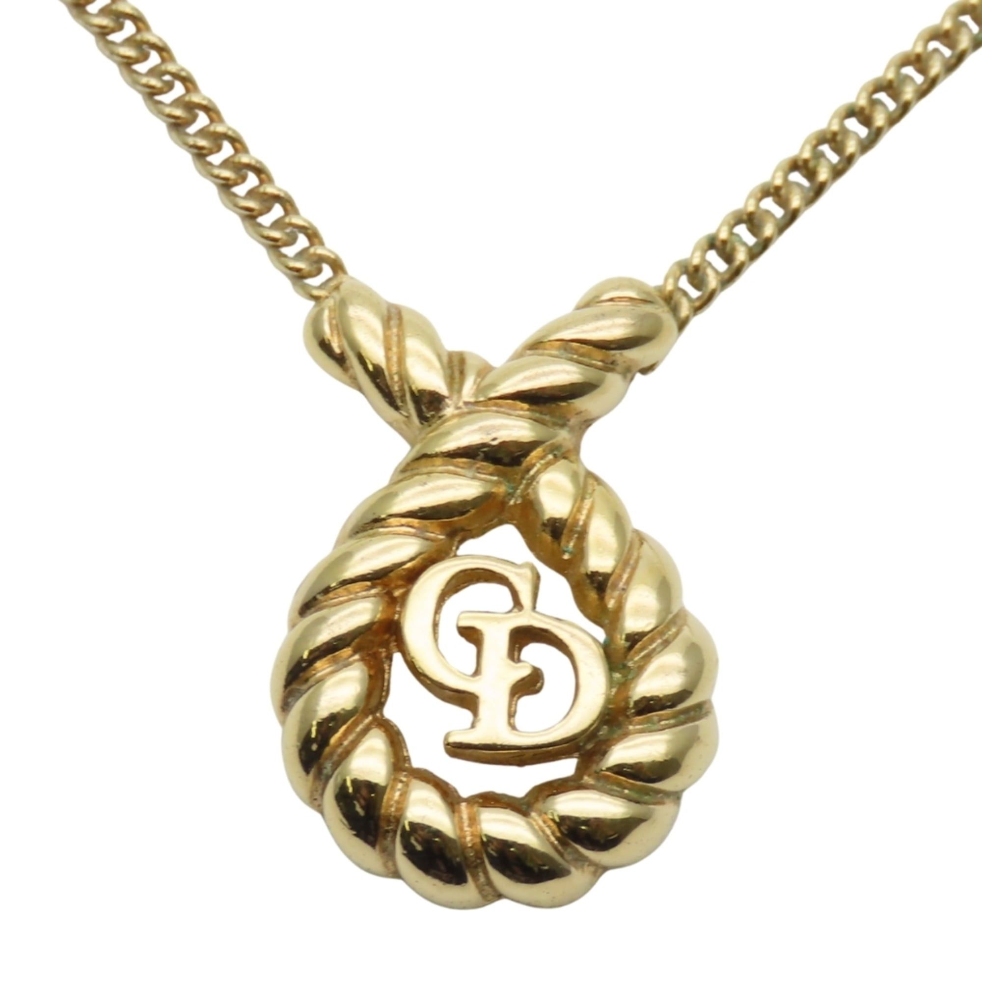 Dior Christian Dior CD logo necklace in gold GP plated metal for women. Size ONE SIZE - 2 Thumbnail