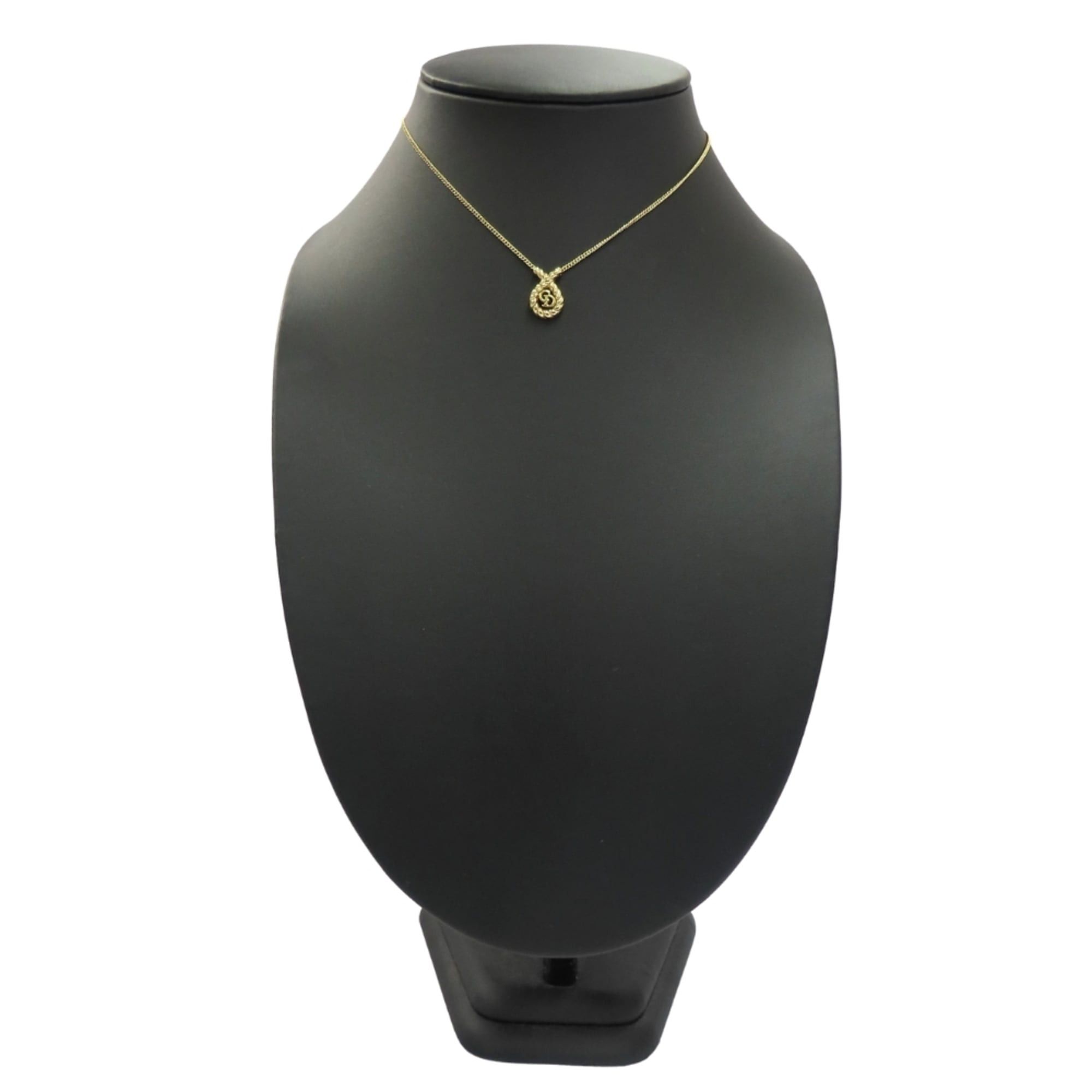 Dior Christian Dior CD logo necklace in gold GP plated metal for women. Size ONE SIZE - 12 Thumbnail