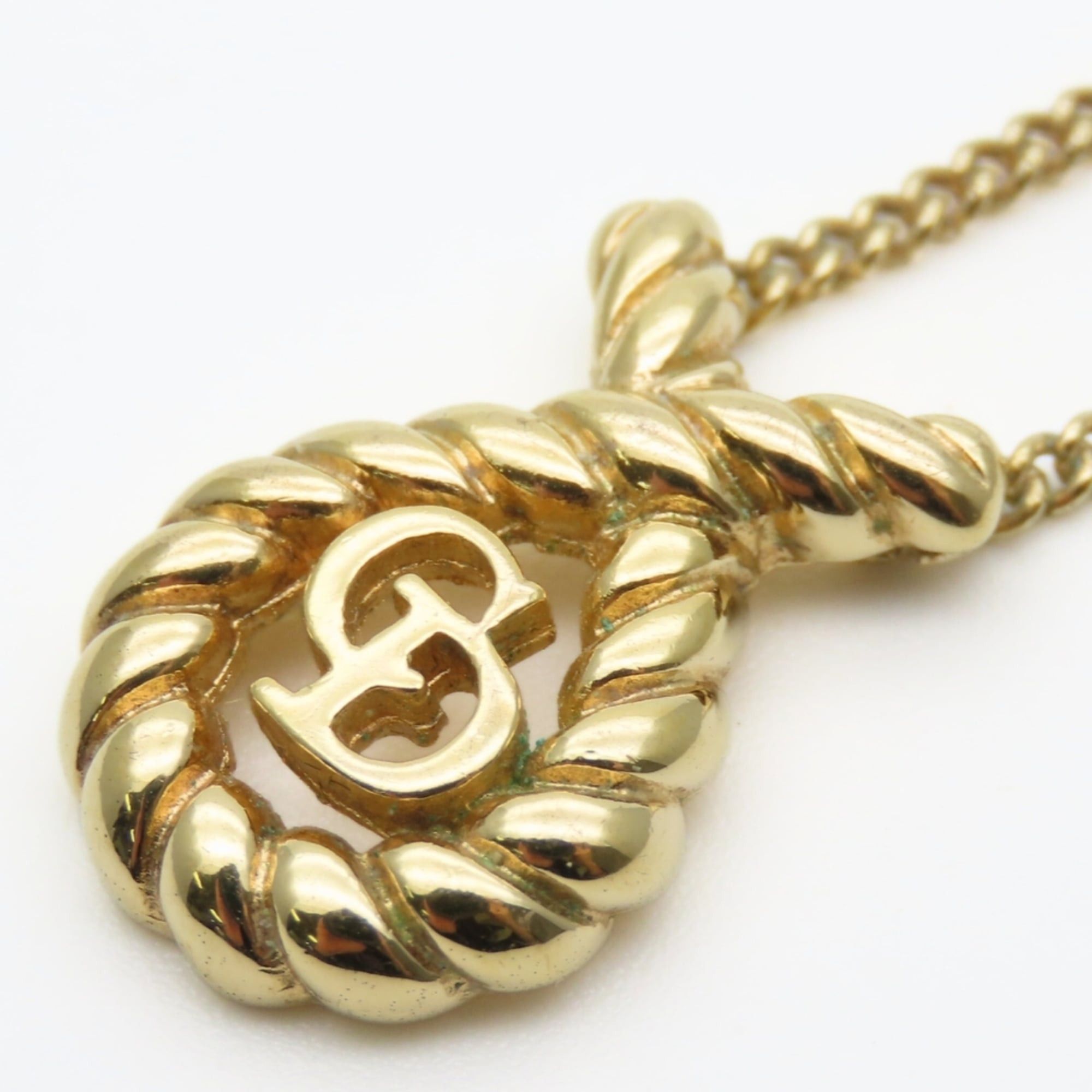 Dior Christian Dior CD logo necklace in gold GP plated metal for women. Size ONE SIZE - 4 Thumbnail