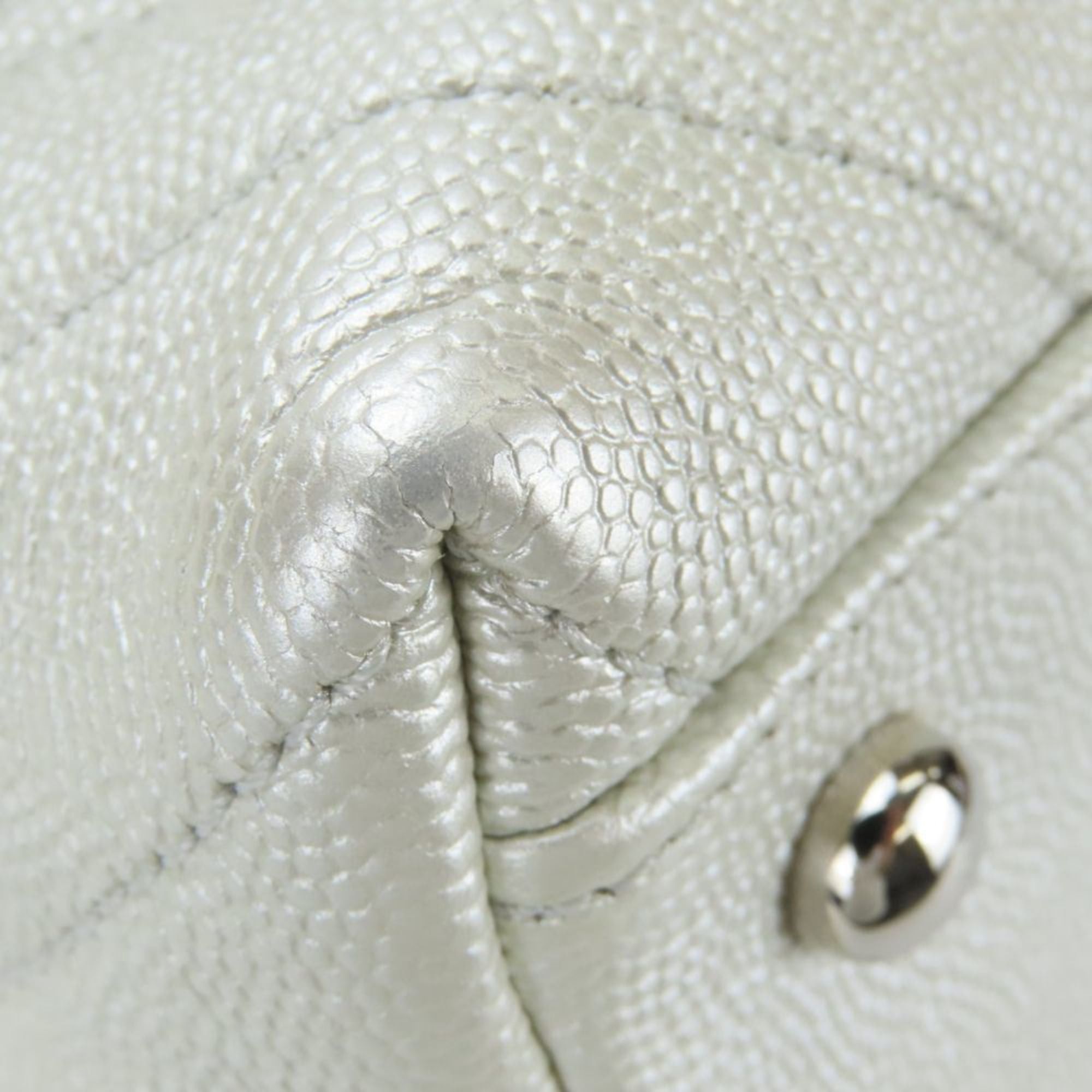 Chanel Chanel Coco Handle XS Handbag with Mark, Caviar Leather, Pearl White, Silver Hardware, V-Stitch, Size 28, Women's, CHANEL Size ONE SIZE - 11 Thumbnail