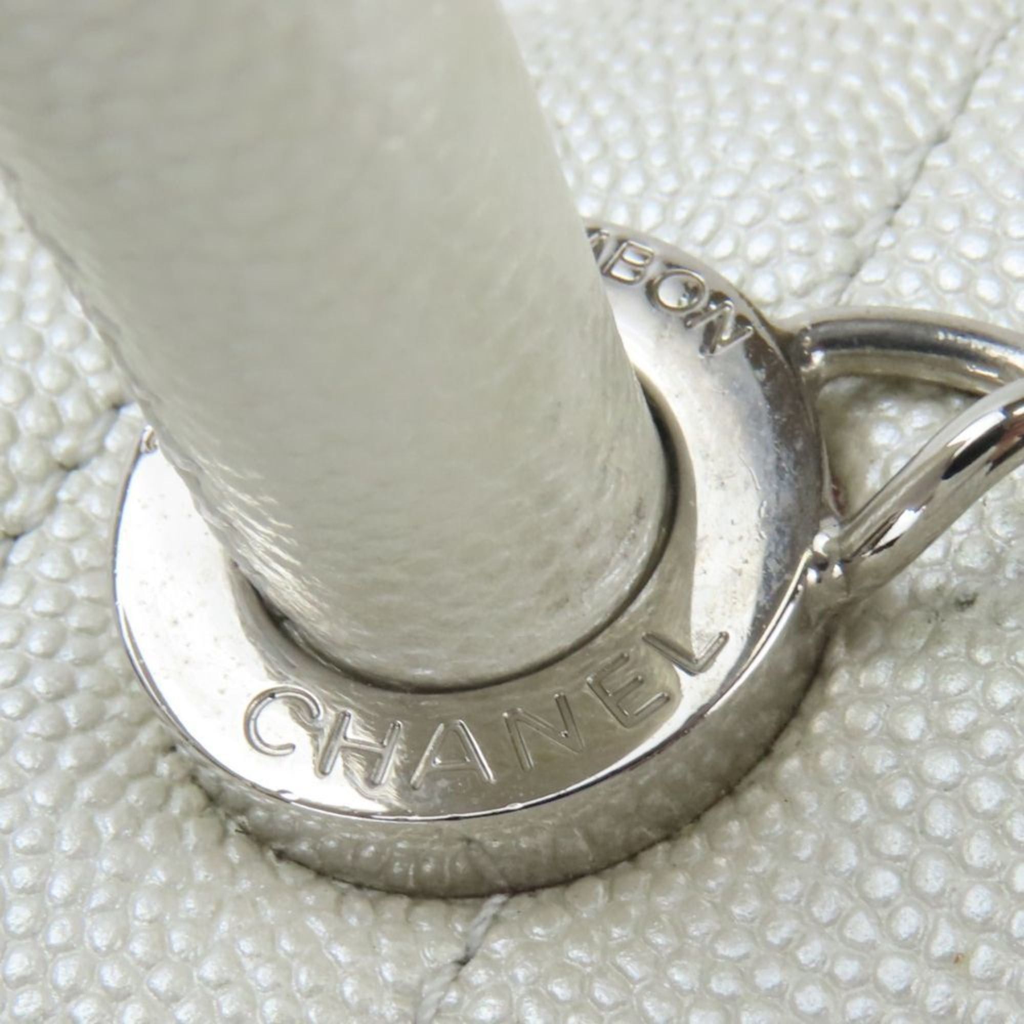 Chanel Chanel Coco Handle XS Handbag with Mark, Caviar Leather, Pearl White, Silver Hardware, V-Stitch, Size 28, Women's, CHANEL Size ONE SIZE - 9 Thumbnail