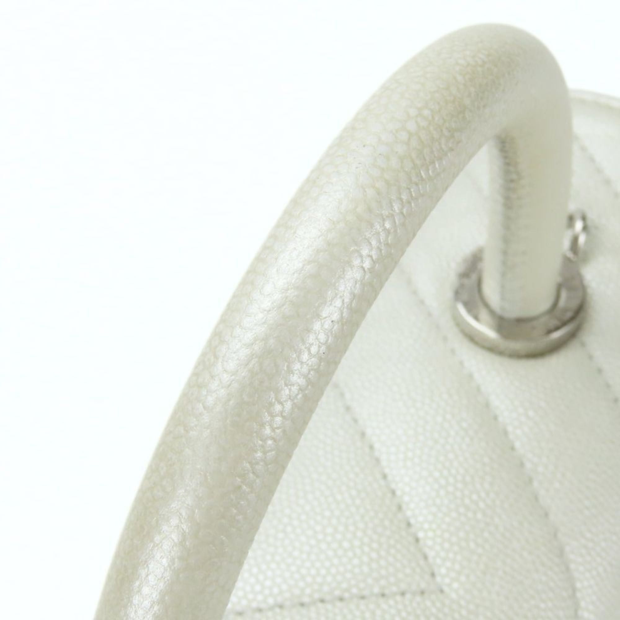 Chanel Chanel Coco Handle XS Handbag with Mark, Caviar Leather, Pearl White, Silver Hardware, V-Stitch, Size 28, Women's, CHANEL Size ONE SIZE - 7 Thumbnail
