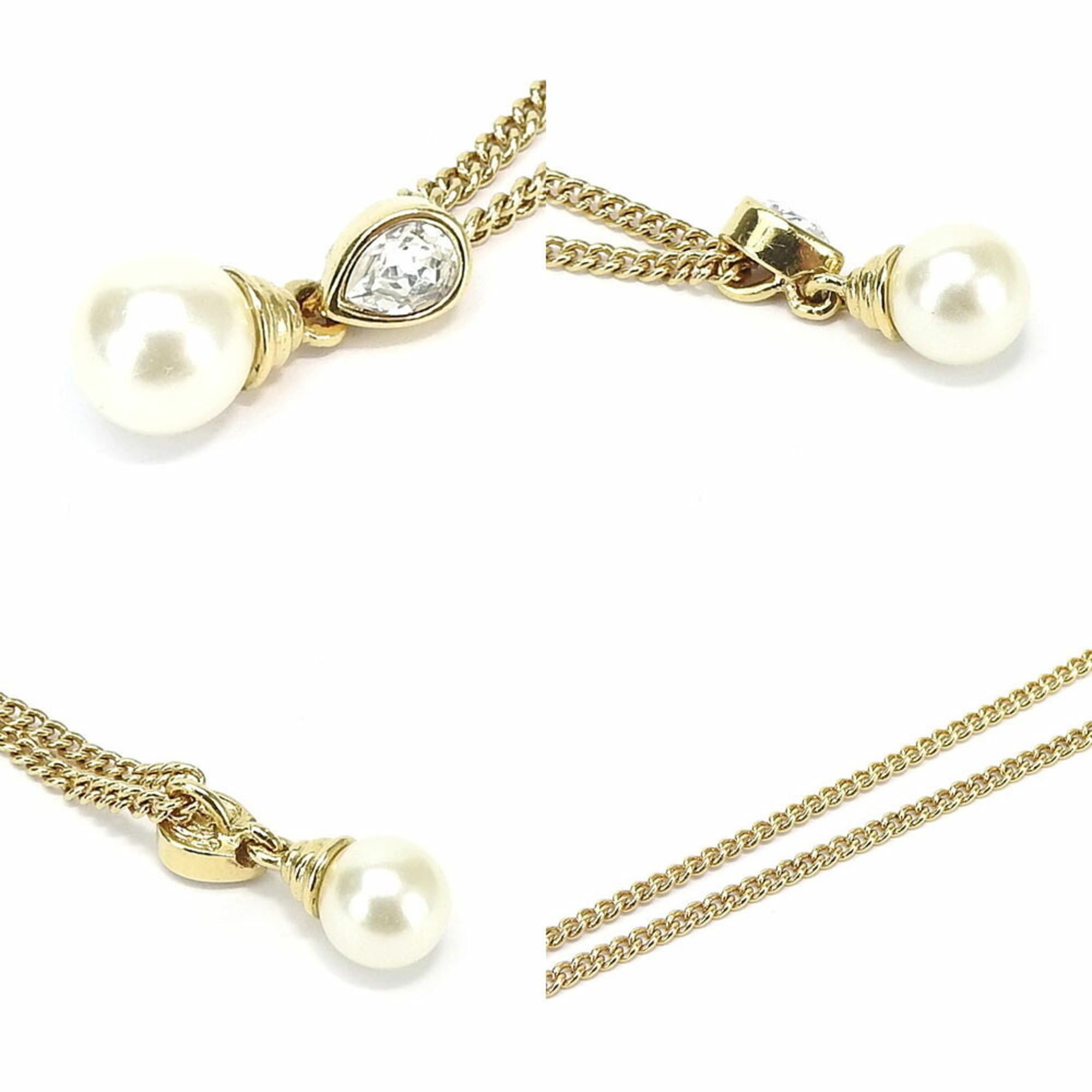 Dior Christian Dior necklace with faux pearl stones and gold GP plating for women. Size ONE SIZE - 4 Thumbnail