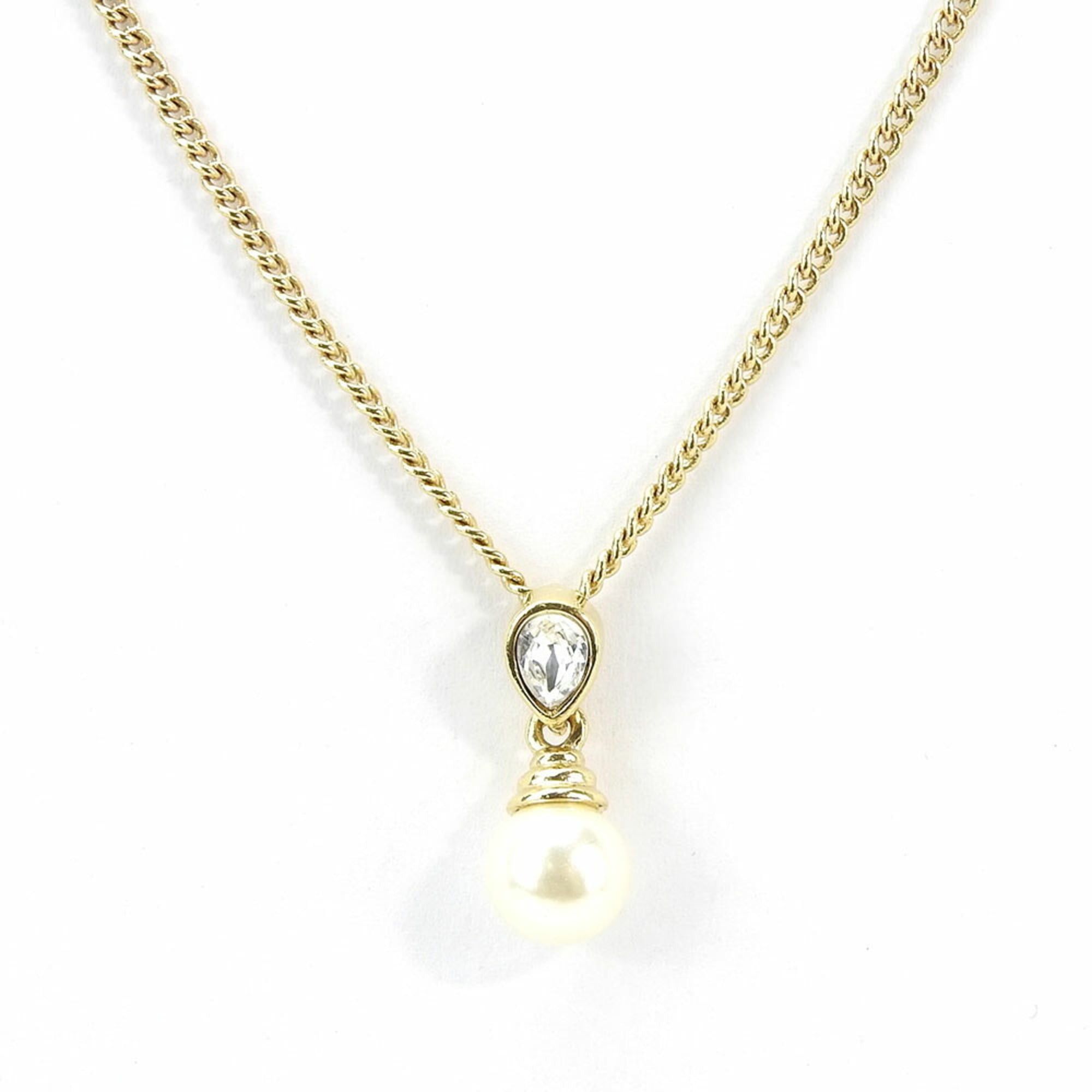 Dior Christian Dior necklace with faux pearl stones and gold GP plating for women. Size ONE SIZE - 2 Thumbnail