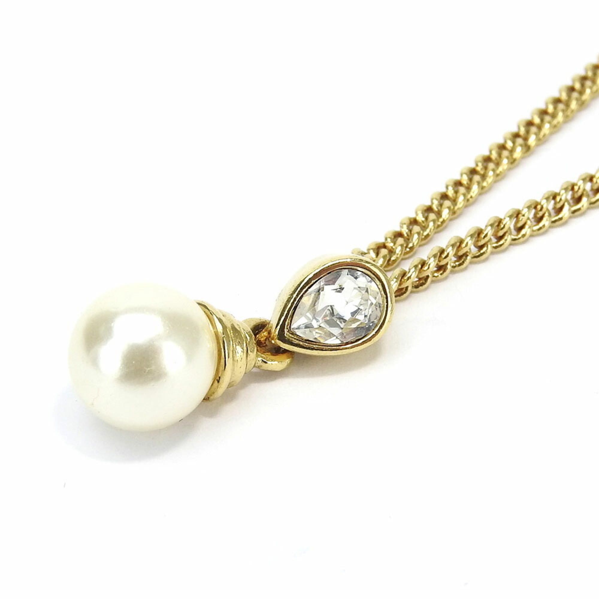 Dior Christian Dior necklace with faux pearl stones and gold GP plating for women. Size ONE SIZE - 3 Thumbnail