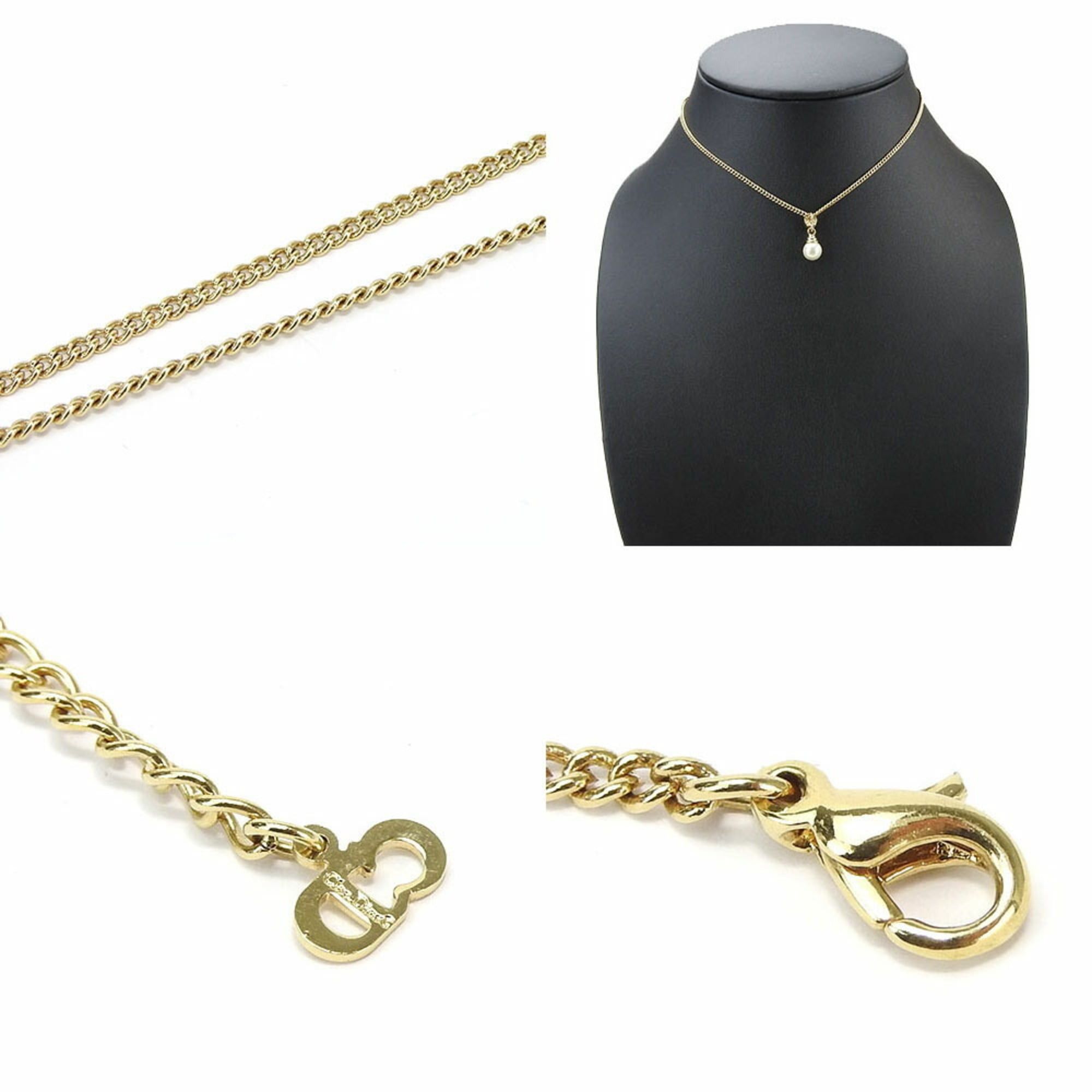 Dior Christian Dior necklace with faux pearl stones and gold GP plating for women. Size ONE SIZE - 5 Thumbnail