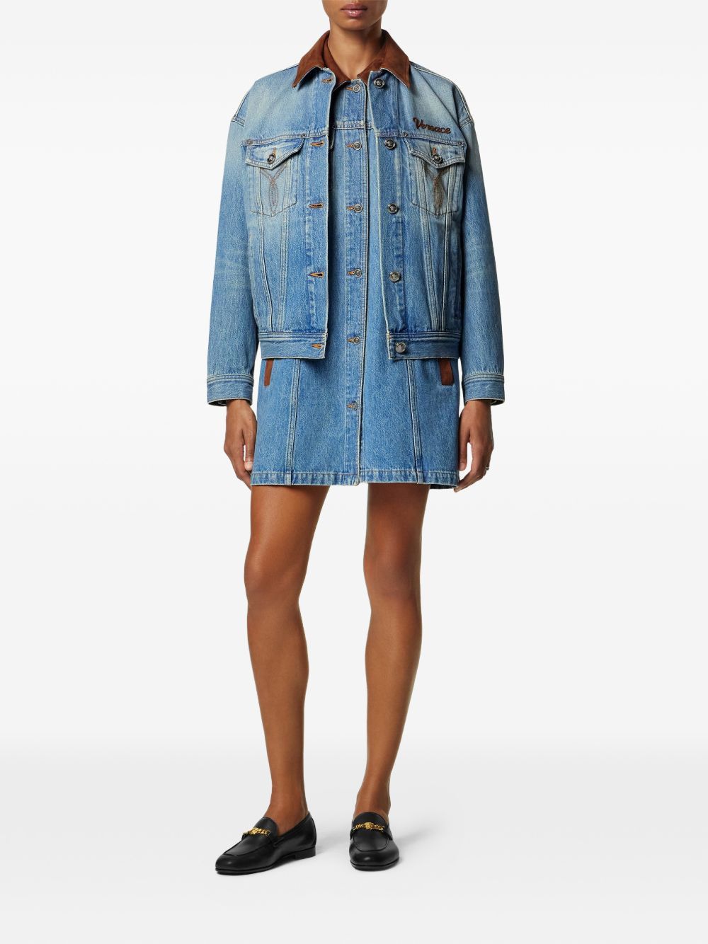 Versace DENM COTTON DRESS Size S / US 4 / IT 40 - 2 Thumbnail