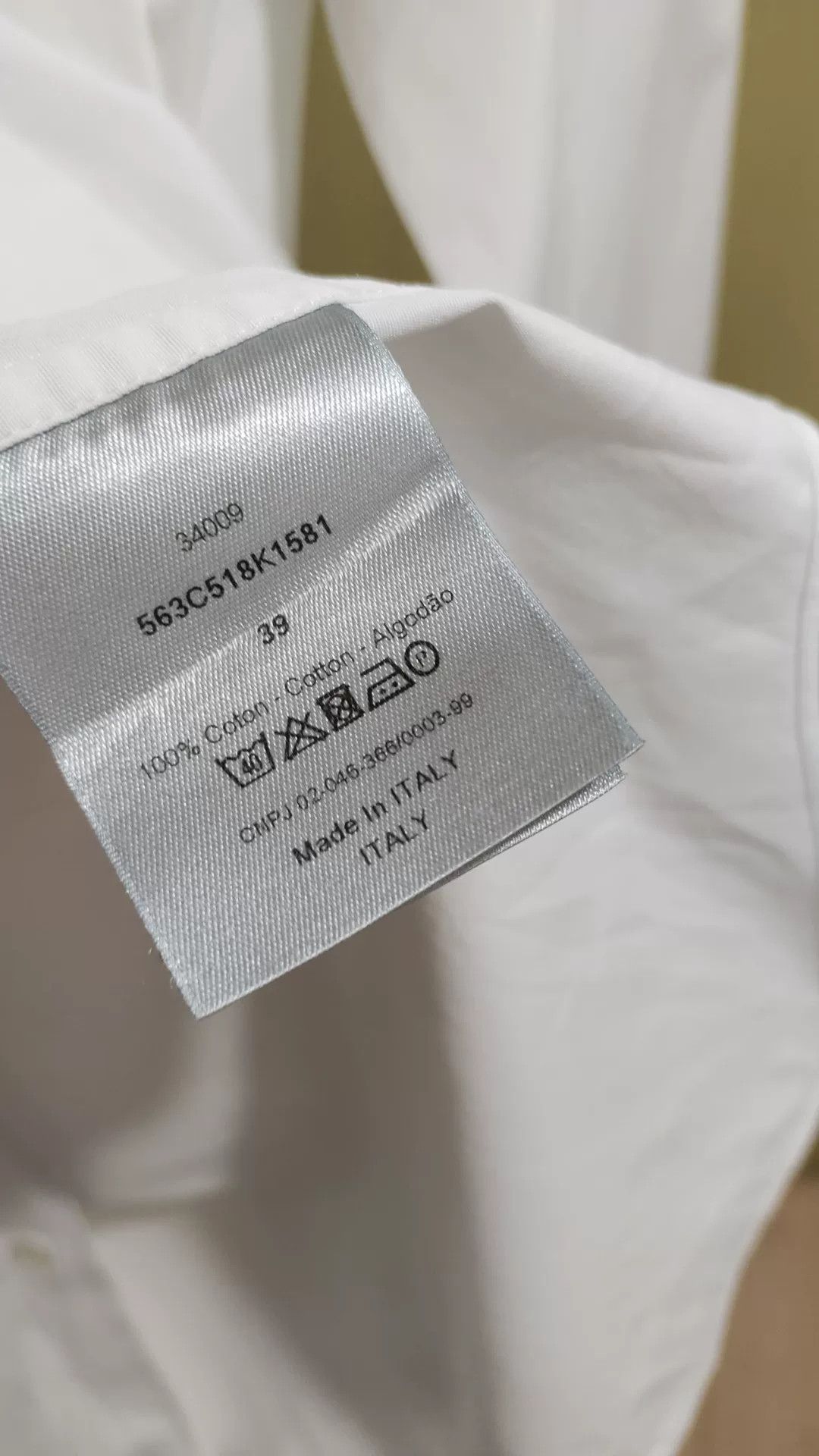 Dior Dior Men's White Cotton Work Shirt Size US M / EU 48-50 / 2 - 5 Thumbnail
