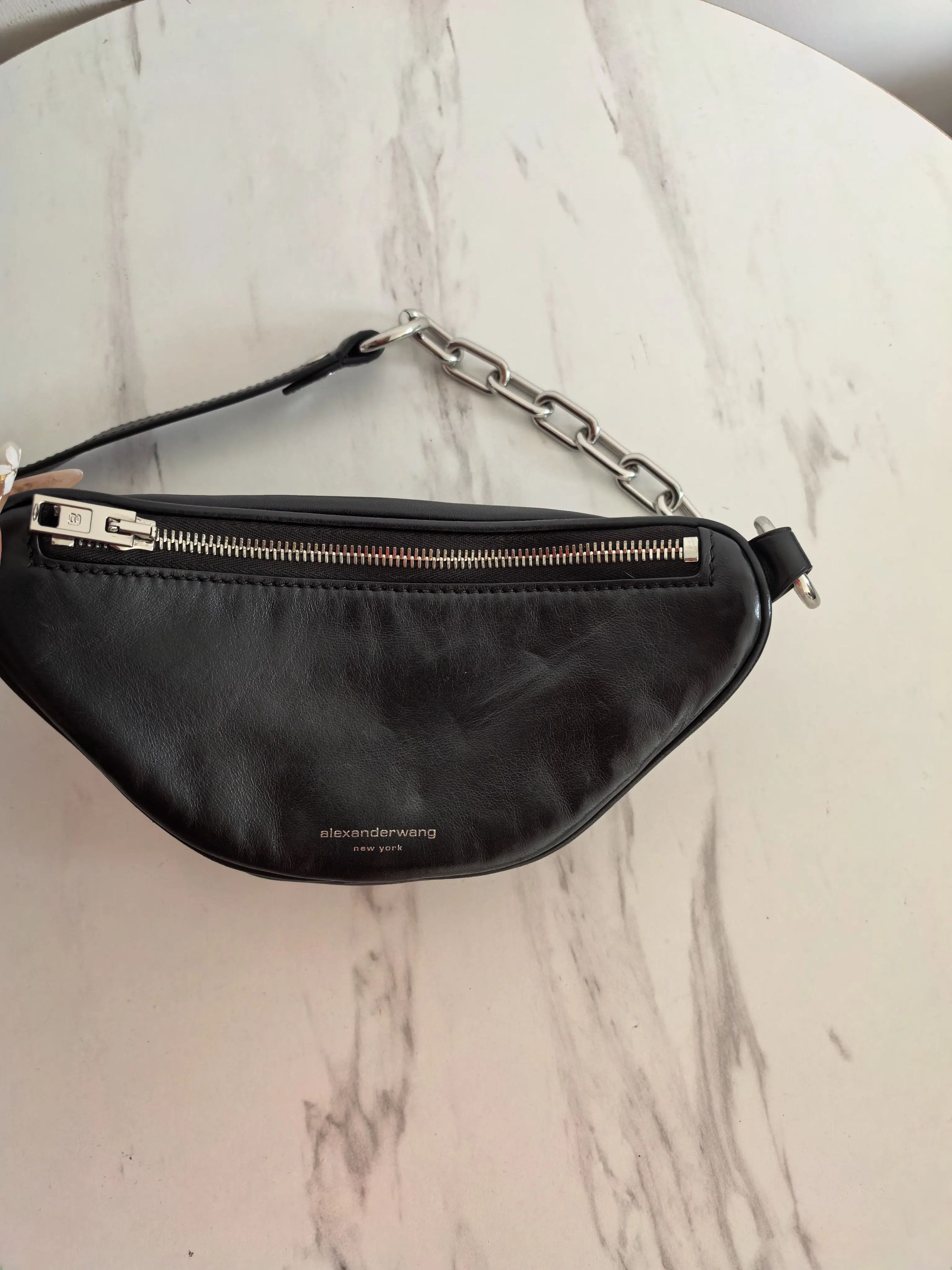 Alexander Wang Alexander Wang Black Leather Mini Waist Bag Size ONE SIZE - 2 Thumbnail
