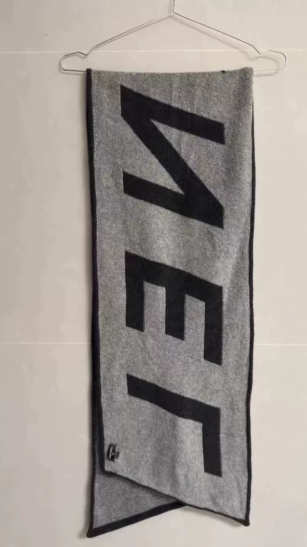 Chanel Chanel Gray Black Logo Scarf Size ONE SIZE - 2 Thumbnail