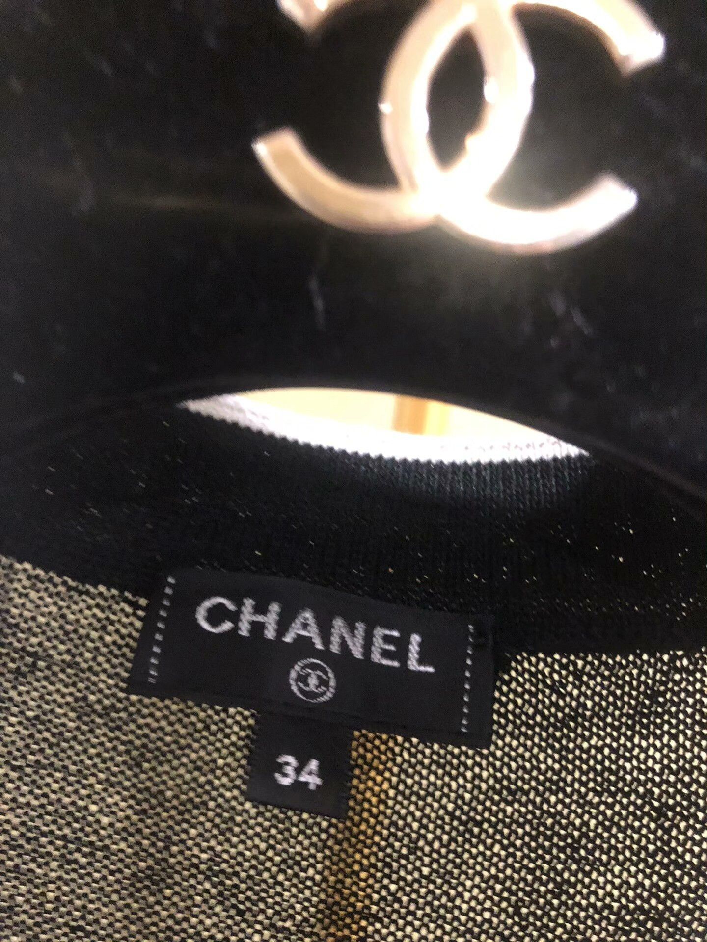 Chanel Chanel Black Lace Dress with Stripes Size M / US 6-8 / IT 42-44 - 3 Thumbnail
