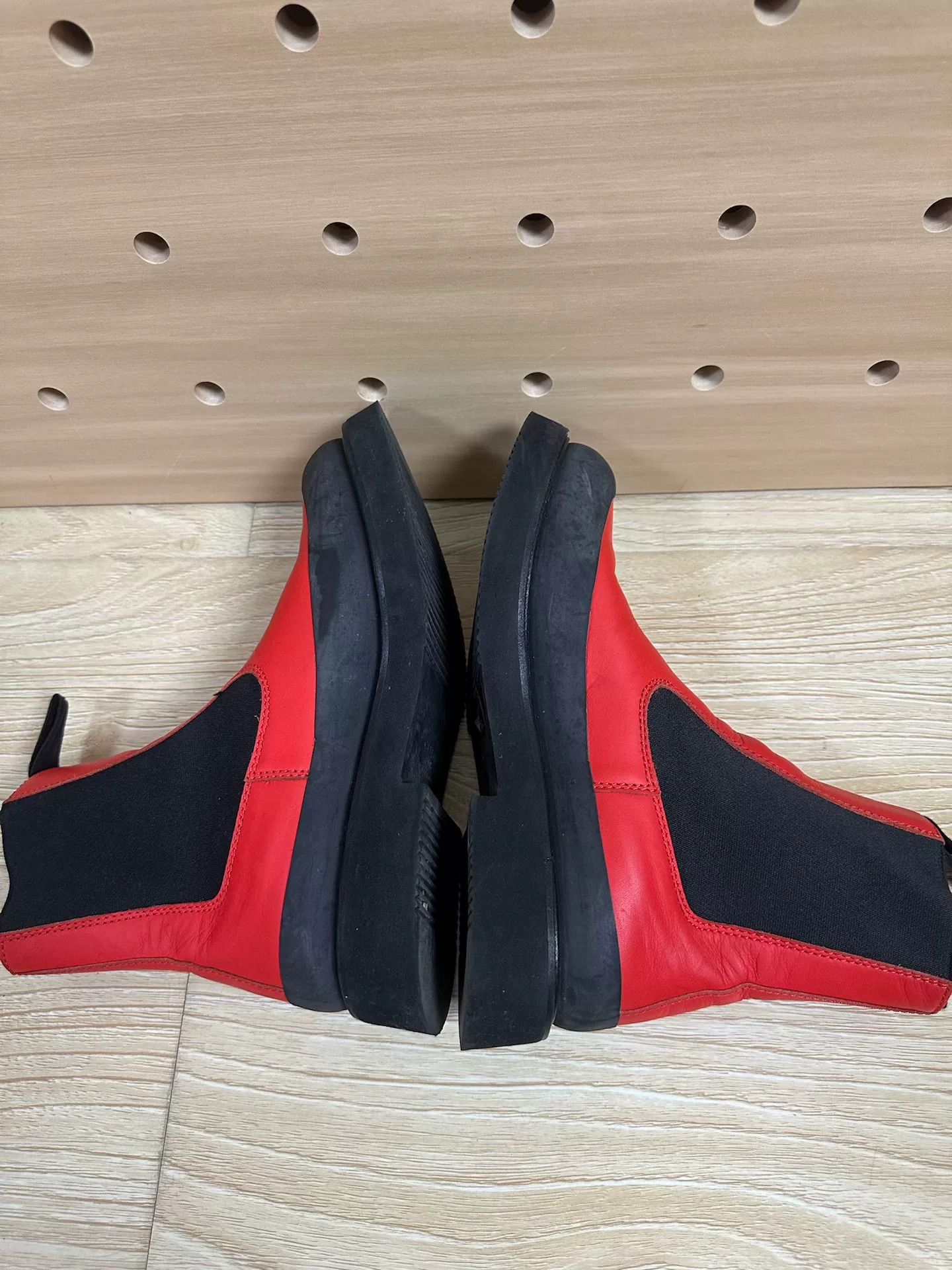 Celine Red and Black Chelsea Boots for Women Size US 7 / IT 37 - 4 Thumbnail