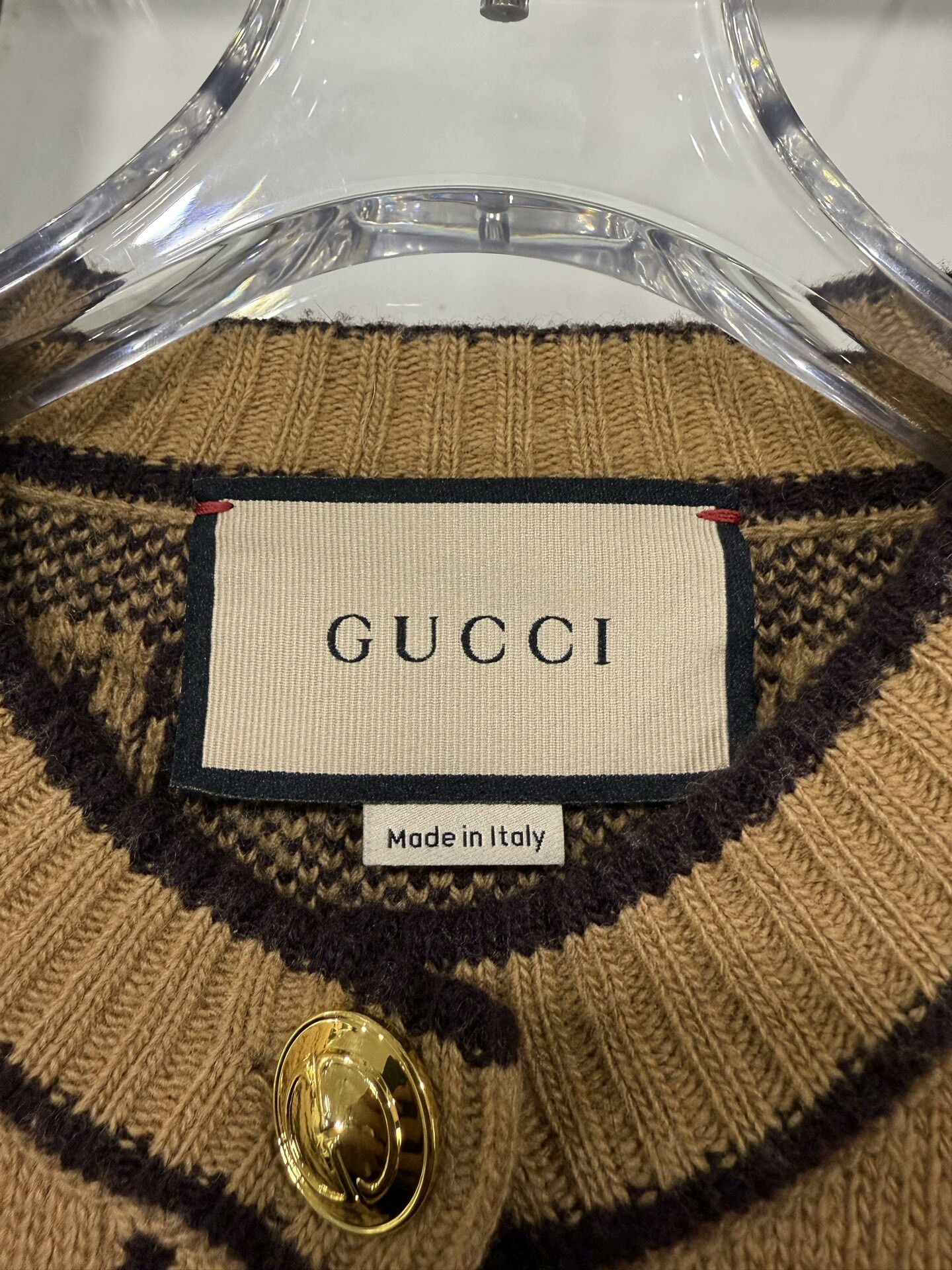 Gucci Gucci Wool Cardigan in Brown Pattern Size S / US 4 / IT 40 - 3 Thumbnail