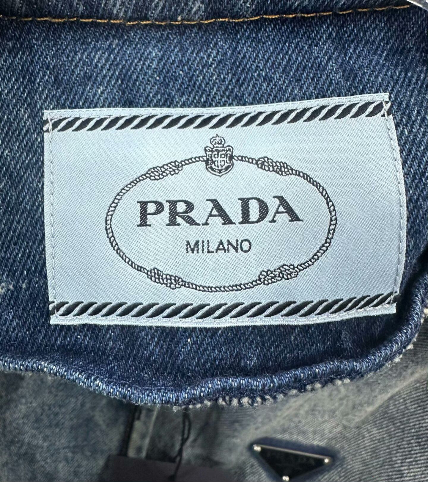 Prada Prada Classic Blue Denim Jacket Size S / US 4 / IT 40 - 4 Thumbnail