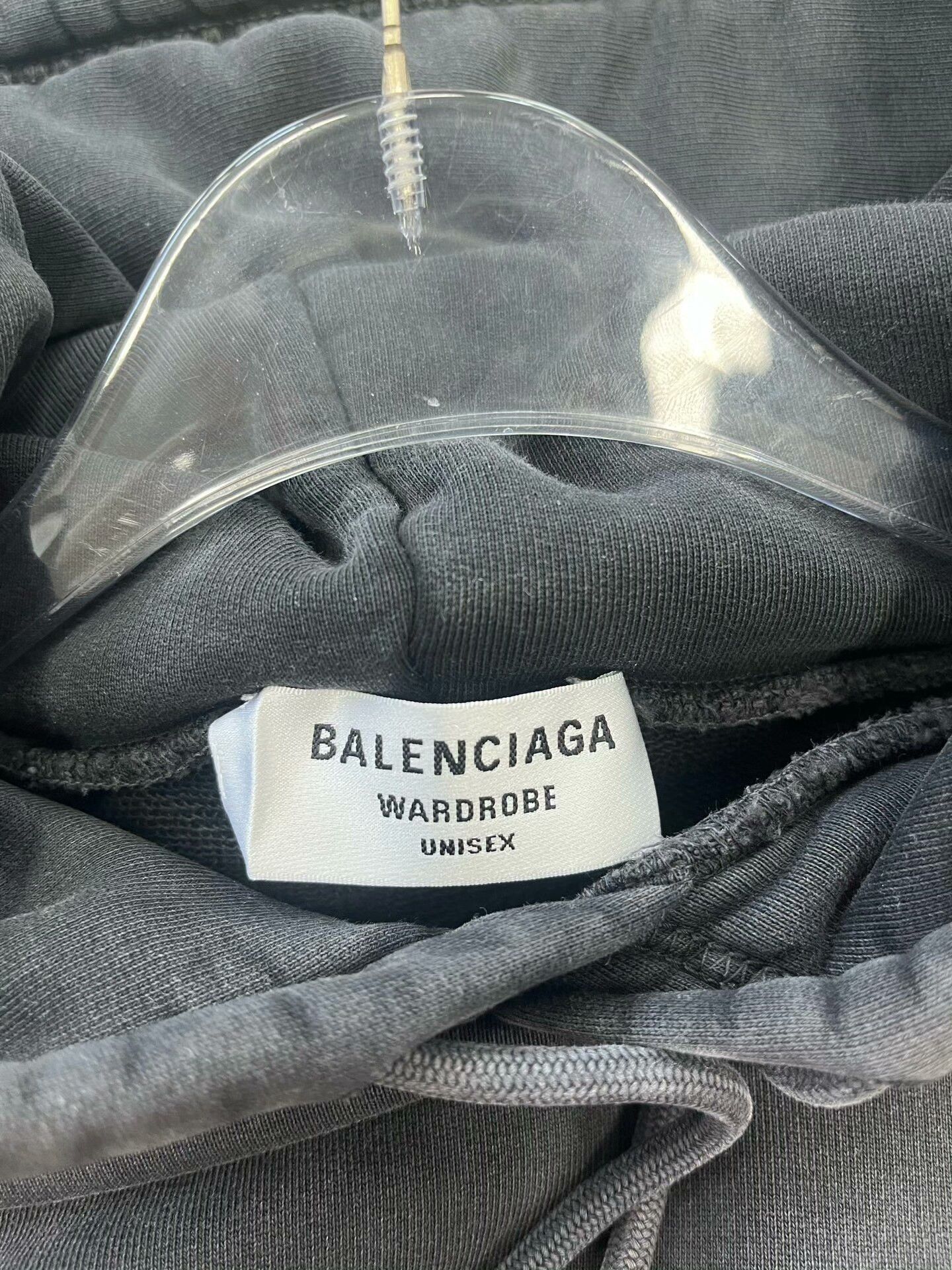 Balenciaga Balenciaga Gray Distressed Logo Hoodie Size US M / EU 48-50 / 2 - 3 Thumbnail