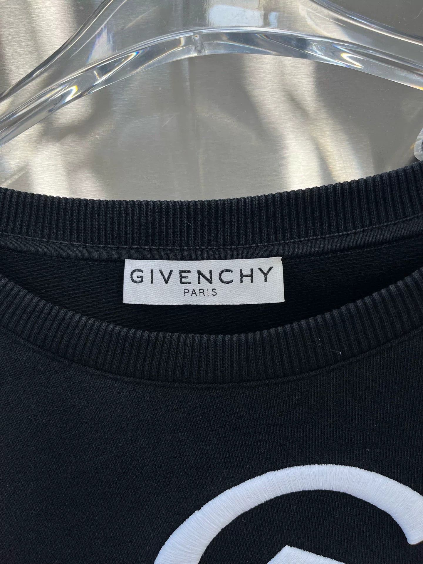 Givenchy Givenchy Black Embroidered Logo Hoodie XXL Size US XXL / EU 58 / 5 - 3 Thumbnail
