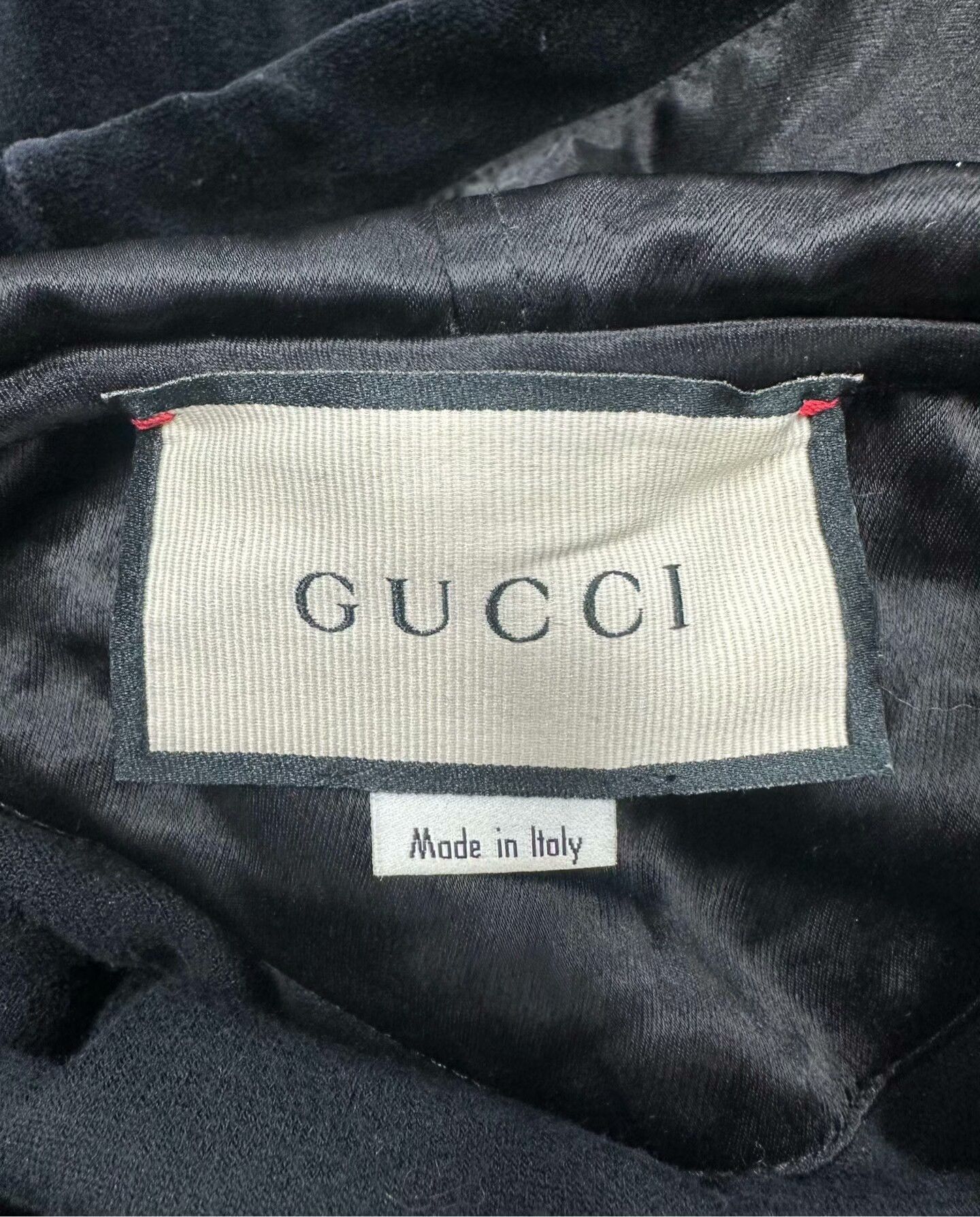 Gucci Gucci Black Velvet Embroidered Hoodie Sweatshirt Size US S / EU 44-46 / 1 - 3 Thumbnail