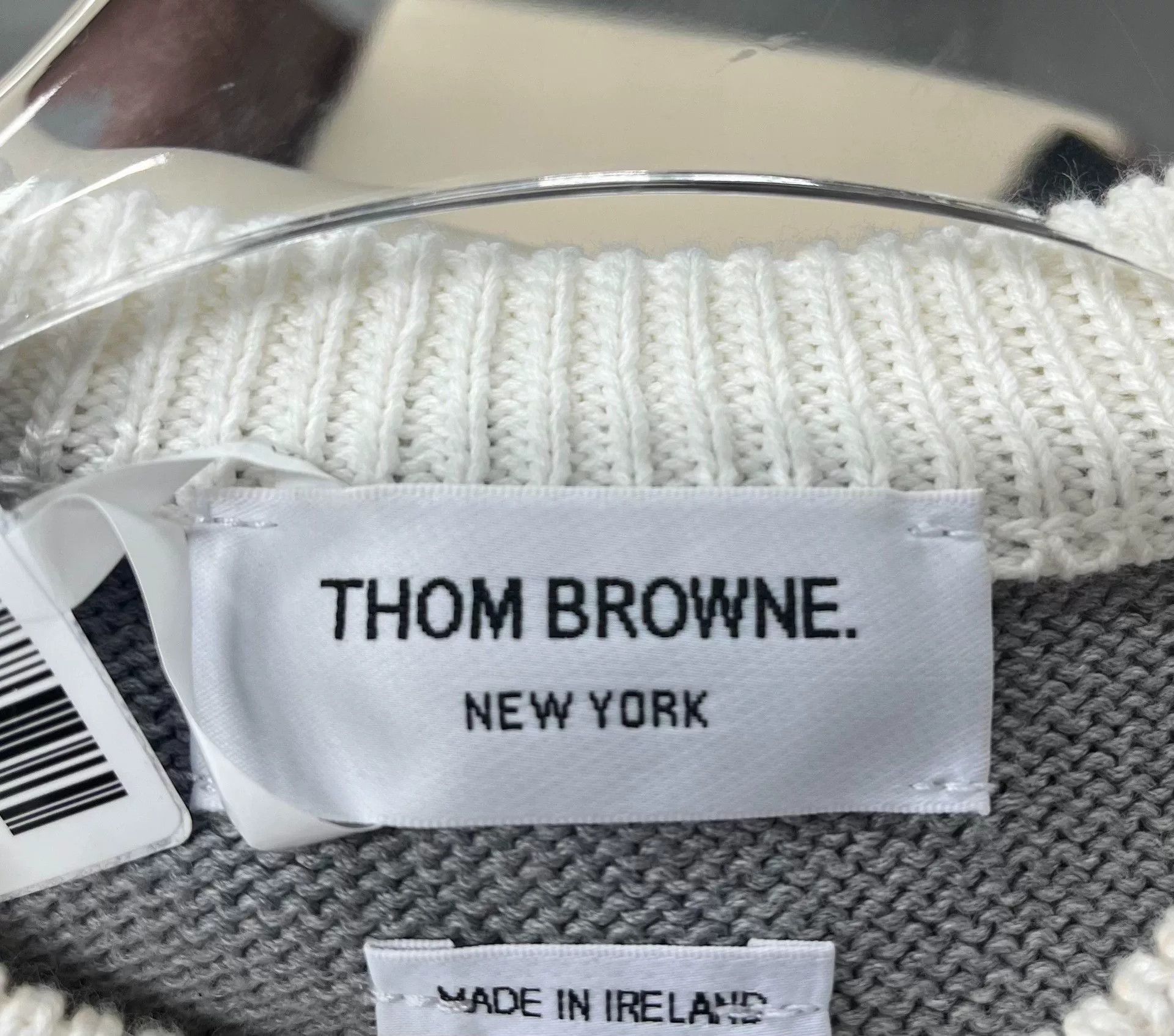 Thom Browne Thom Browne Gray Striped Knit Short Sleeve Size US XS / EU 42 / 0 - 3 Thumbnail