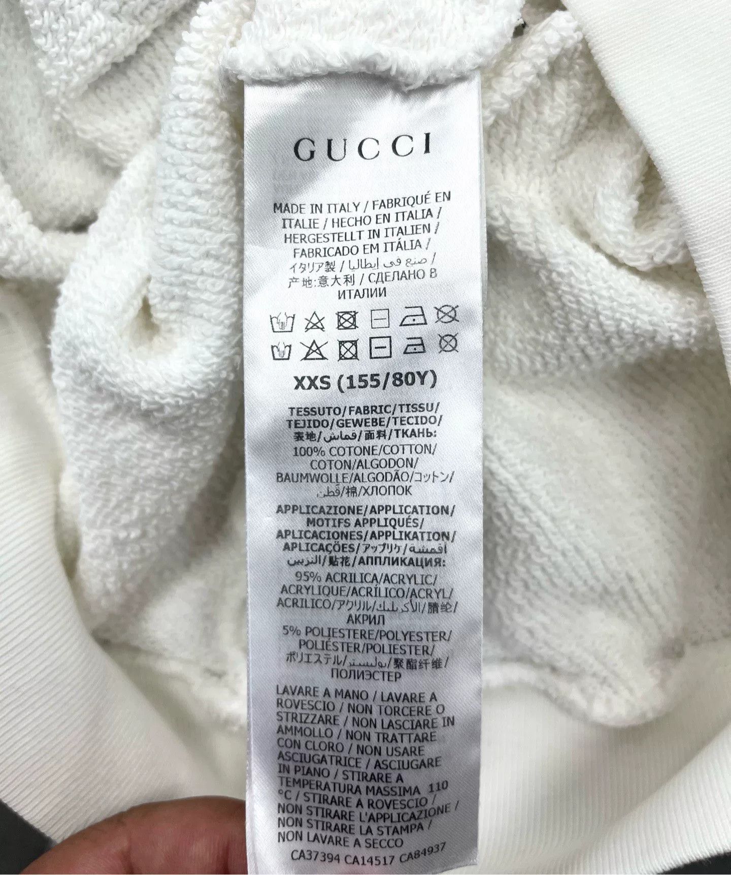 Gucci Gucci Bear Logo Sweatshirt in White Size XXS / US 00 / IT 34 - 4 Thumbnail