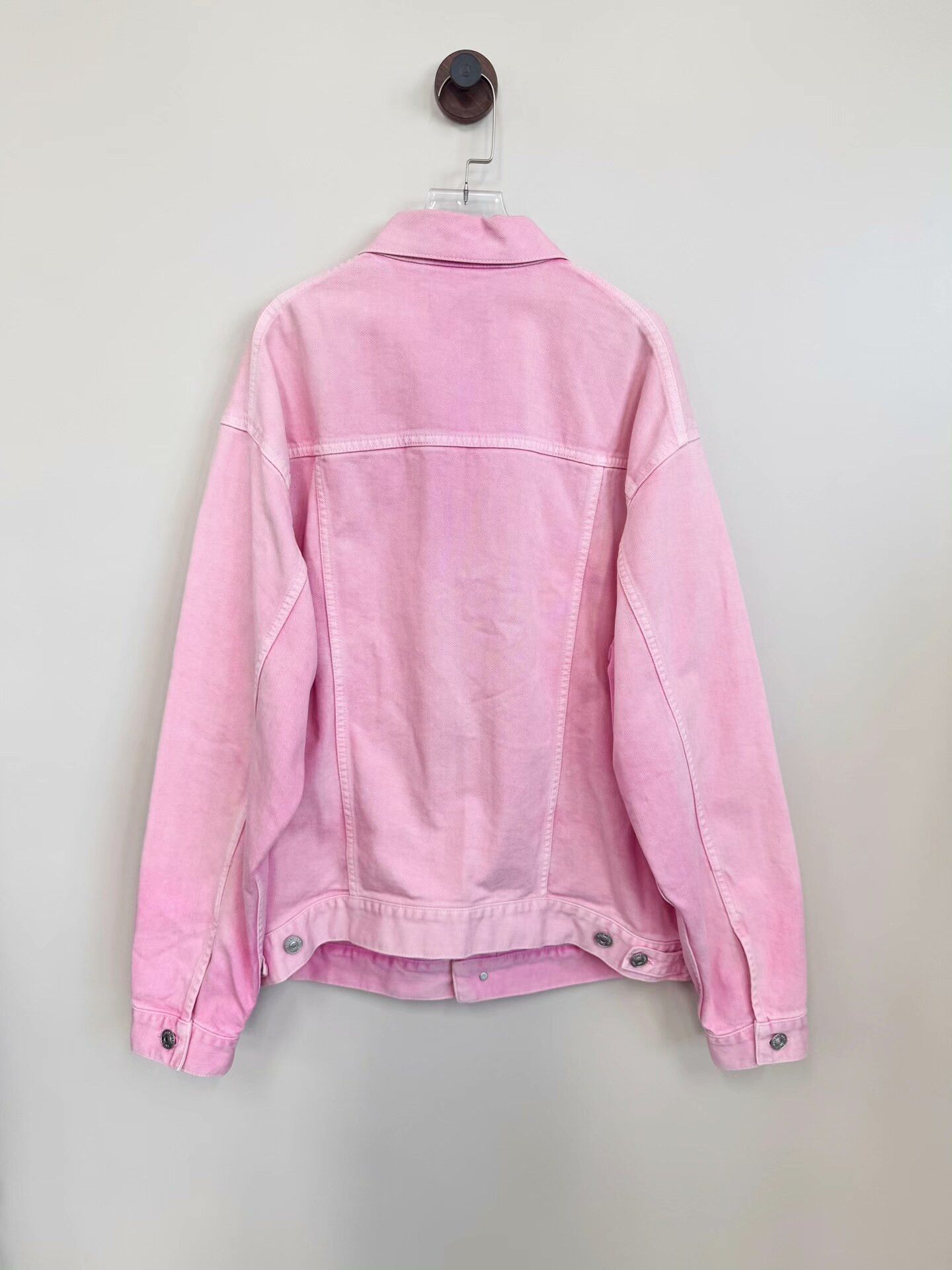 Balenciaga Balenciaga Pink Logo Denim Jacket Size XXS / US 00 / IT 34 - 2 Thumbnail