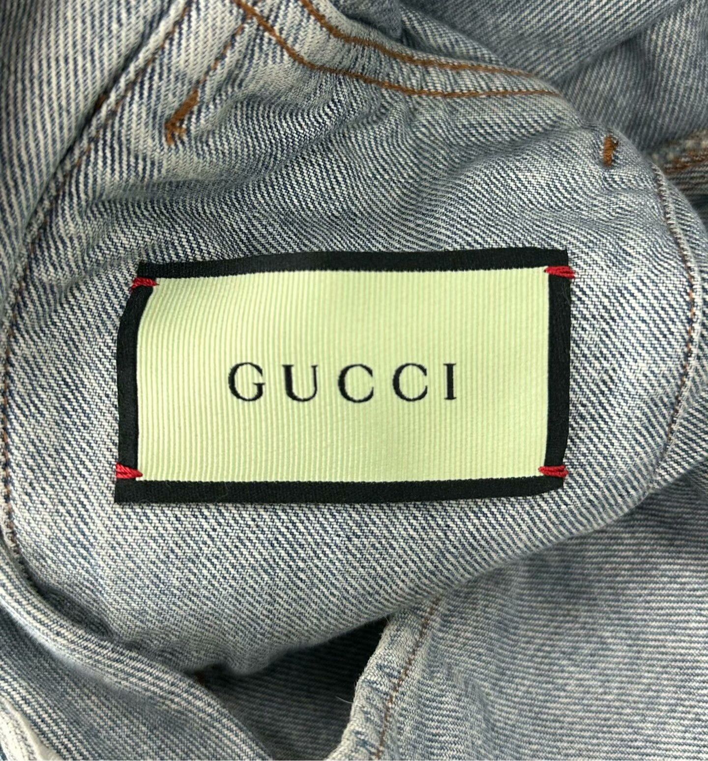 Gucci Gucci Blue Apple Embroidered Denim Jacket Size US S / EU 44-46 / 1 - 3 Thumbnail