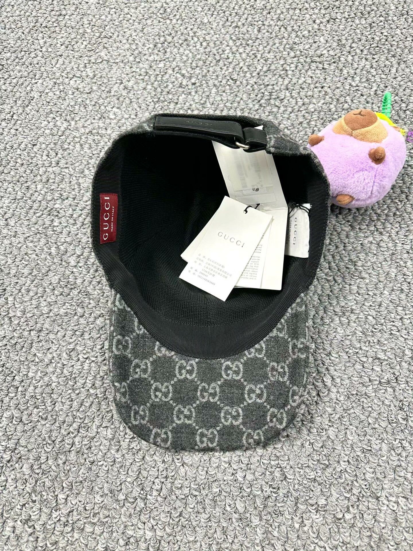 Gucci Gucci Gray GG Pattern Wool Cap Size ONE SIZE - 3 Thumbnail