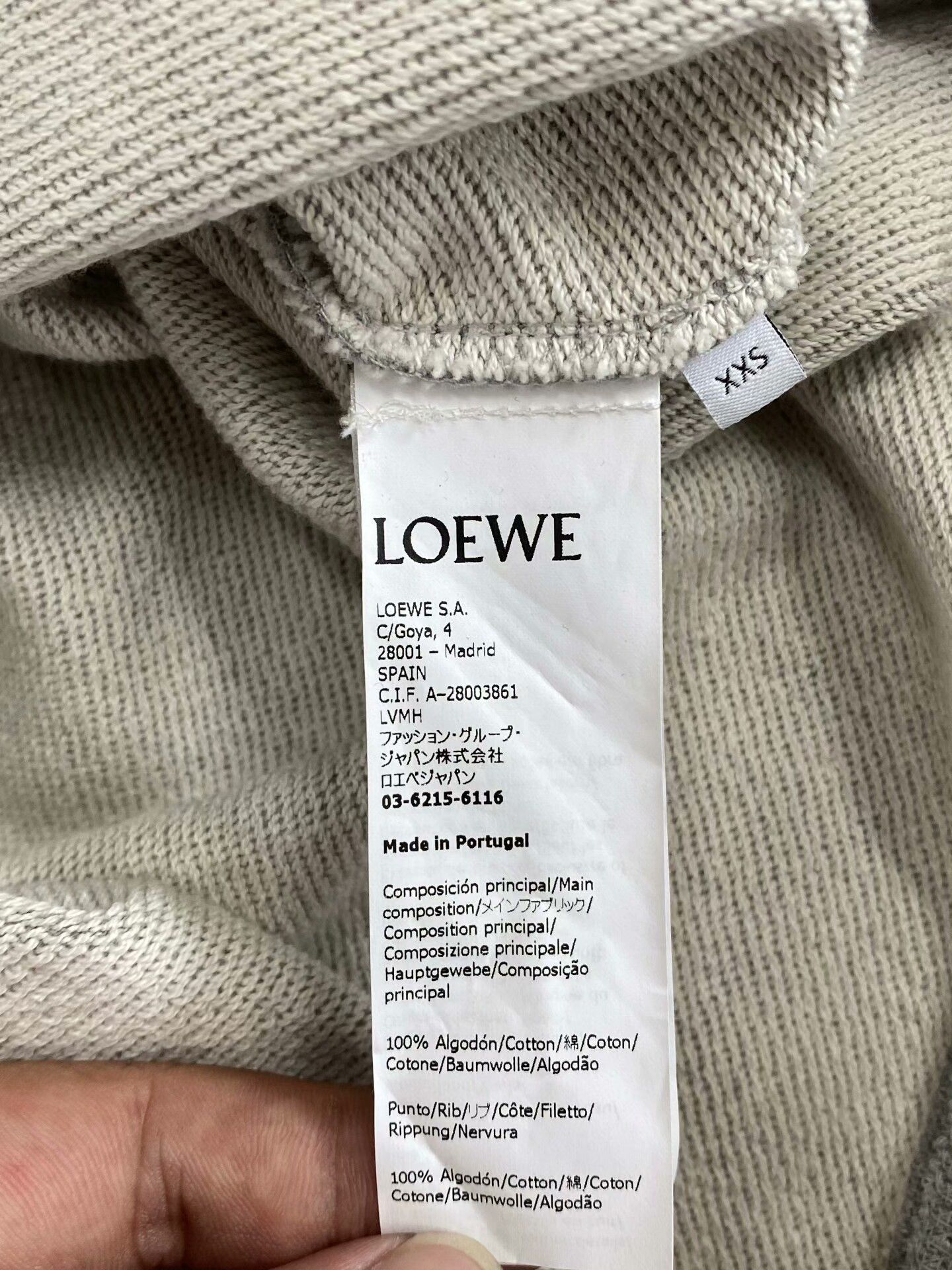 Loewe Loewe Gray Logo Hooded Sweatshirt Size XXS / US 00 / IT 34 - 4 Thumbnail