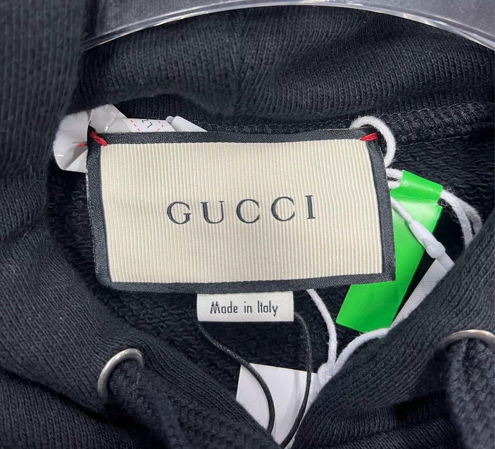 Gucci Gucci Black Distressed Logo Hoodie Size US M / EU 48-50 / 2 - 3 Thumbnail
