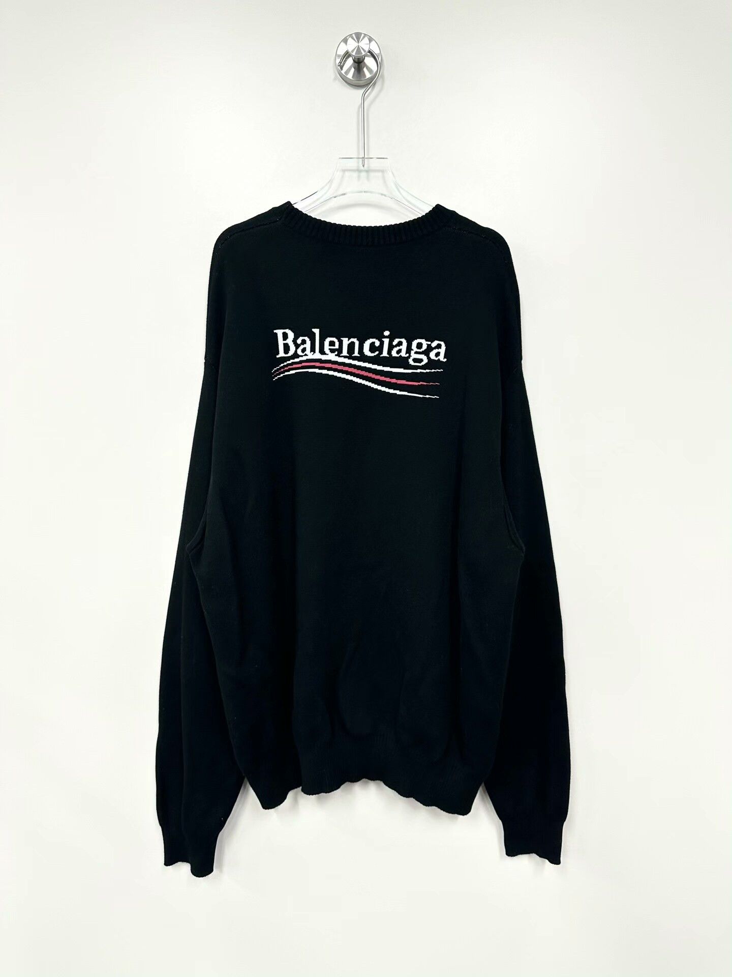 Balenciaga Balenciaga Black Logo Knit Sweater L Size Size US L / EU 52-54 / 3 - 2 Thumbnail