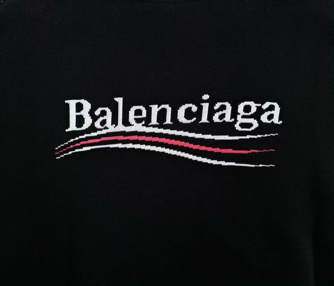 Balenciaga Balenciaga Black Logo Knit Sweater L Size Size US L / EU 52-54 / 3 - 4 Thumbnail
