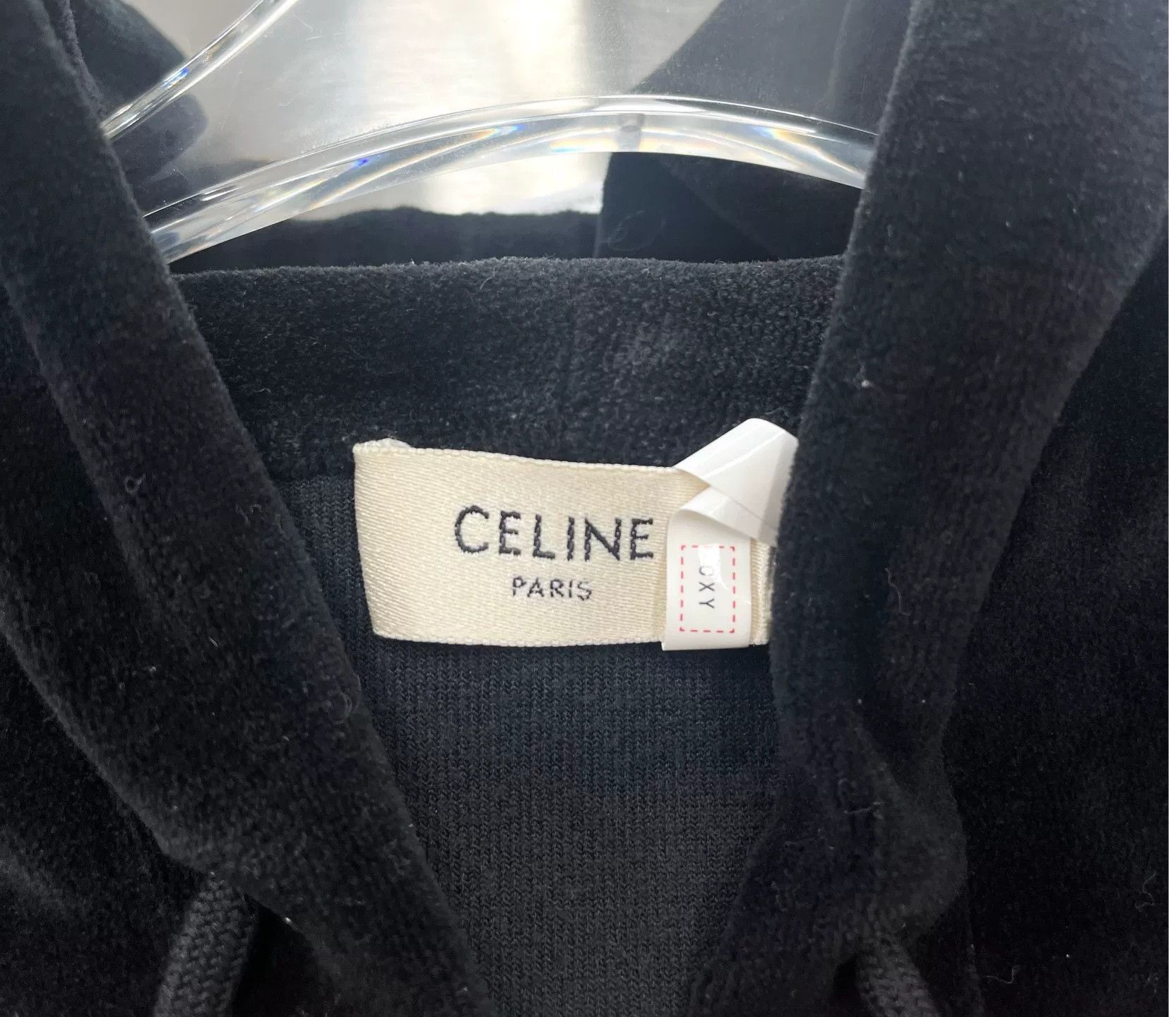 Celine Celine Velvet Hoodie with Embroidered Logo Size S / US 4 / IT 40 - 3 Thumbnail