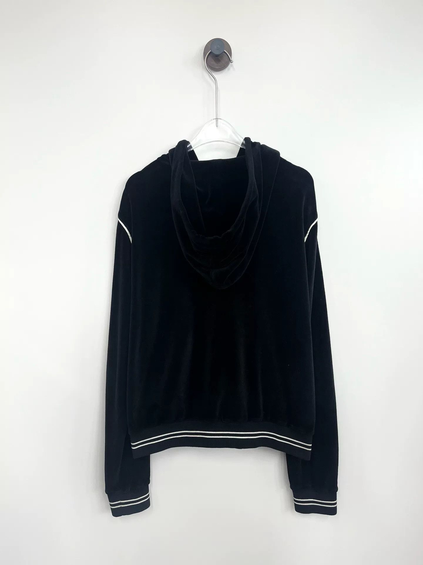 Celine Celine Velvet Hoodie with Embroidered Logo Size S / US 4 / IT 40 - 2 Thumbnail