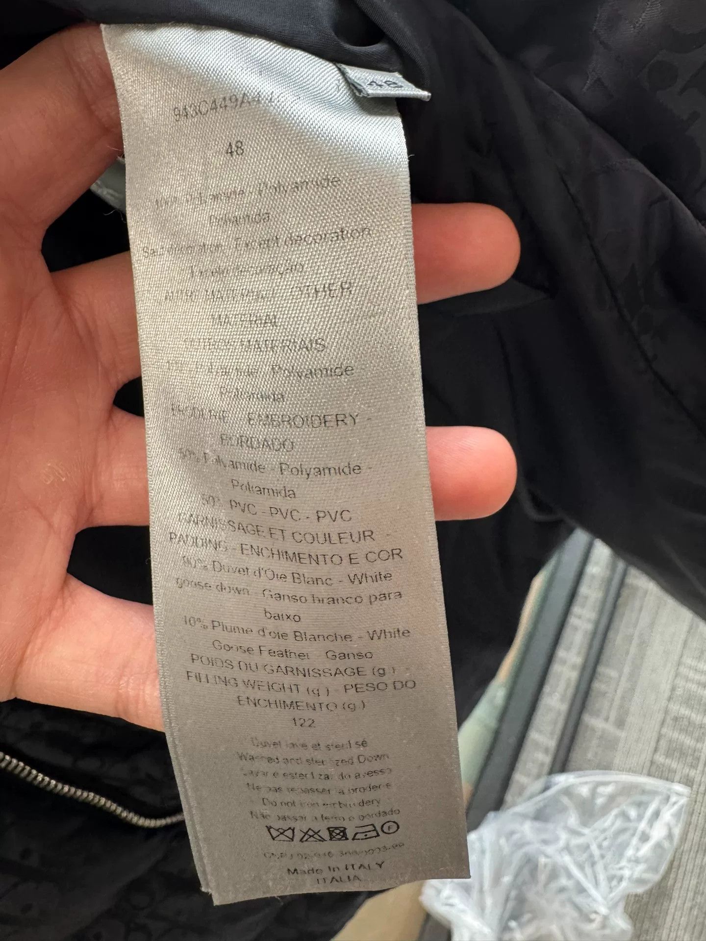 Dior Black Logo Down Jacket