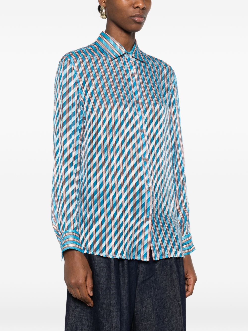 Dries Van Noten CLAVELLY SILK BLEND SHIRT Size XS / US 0-2 / IT 36-38 - 2 Thumbnail