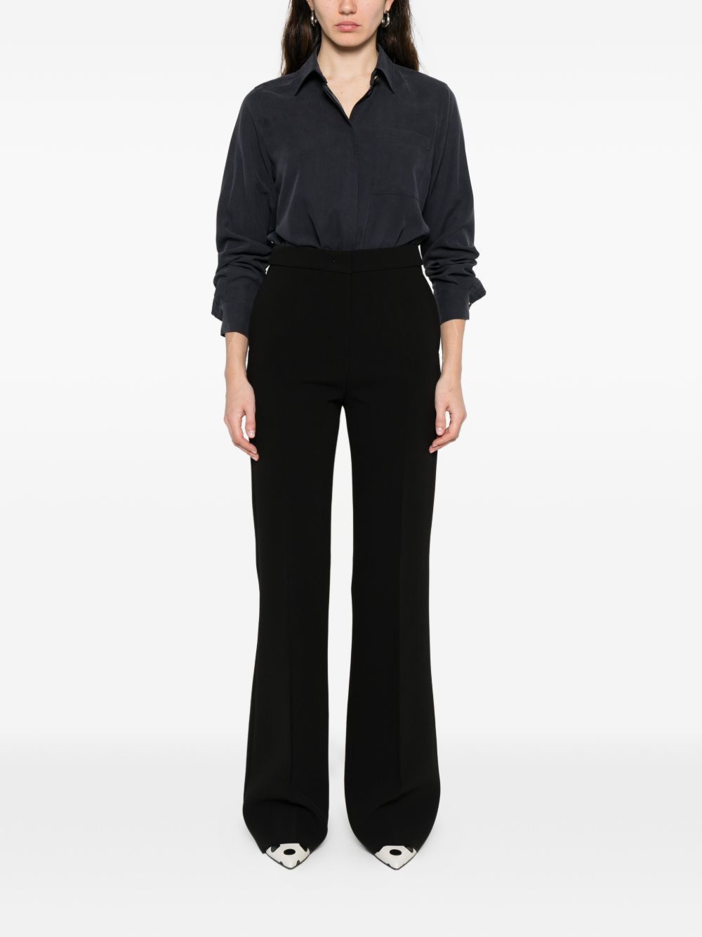 Max Mara FLARED LEG TROUSERS Size 28" / US 6 / IT 42 - 4 Thumbnail