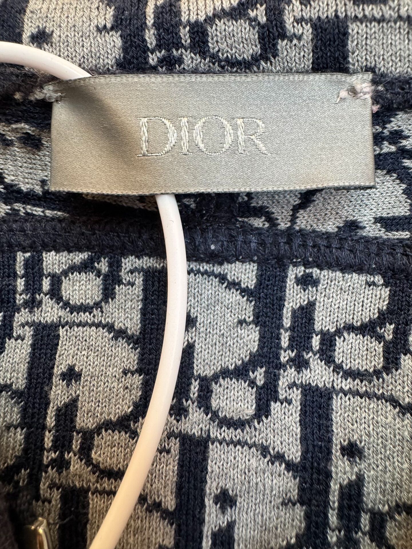 Dior DIOR Logo Wool Sweatshirt Jacket in Navy Size US M / EU 48-50 / 2 - 3 Thumbnail