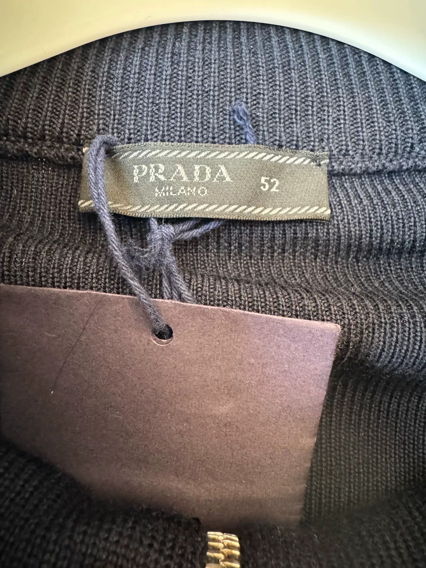 Prada Prada Navy Triangle Logo Knit Jacket Size US L / EU 52-54 / 3 - 3 Thumbnail