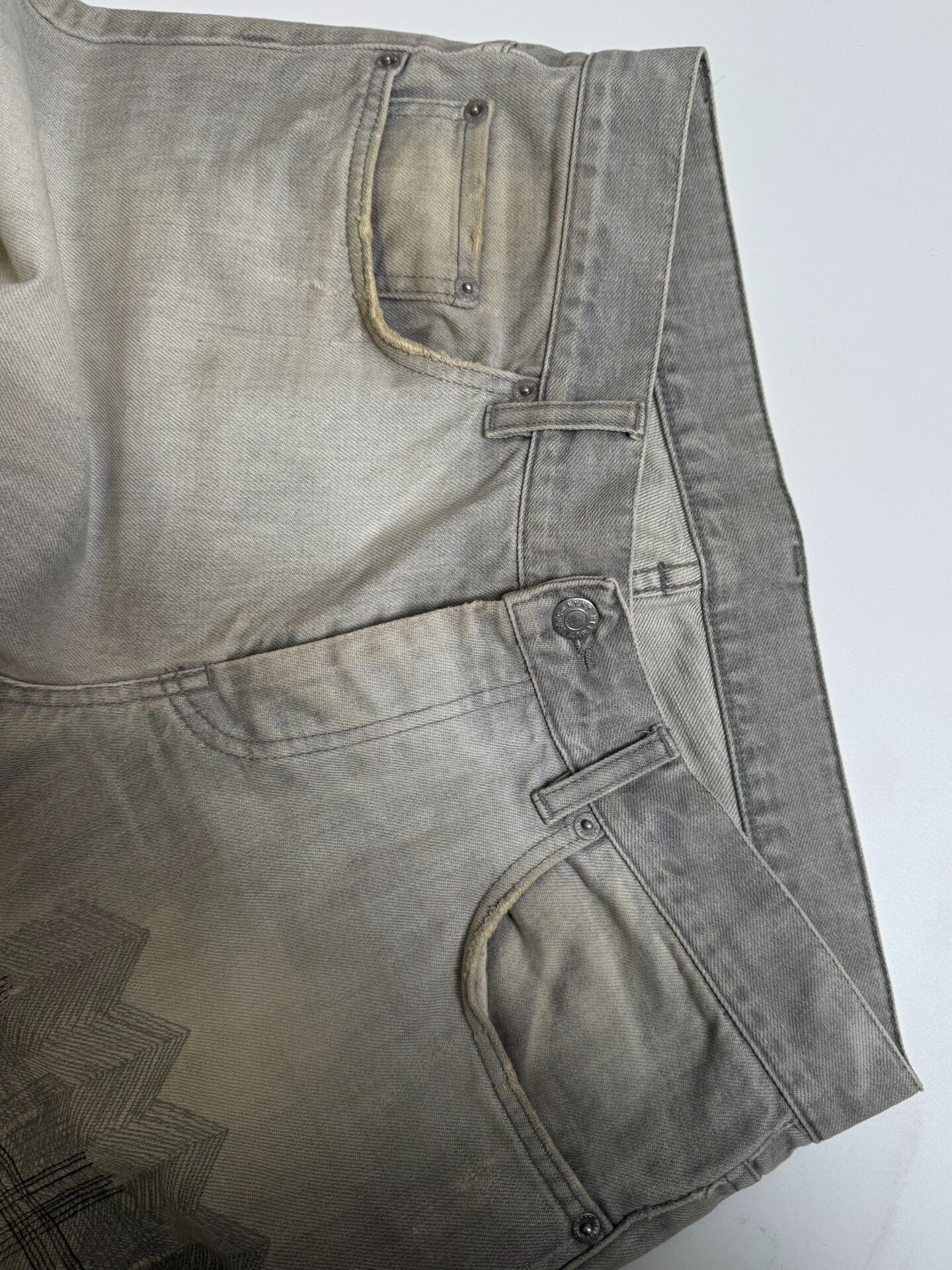 Helmut Lang Helmut Lang 2004 Embroidered Denim Pants Size US 33 - 4 Thumbnail