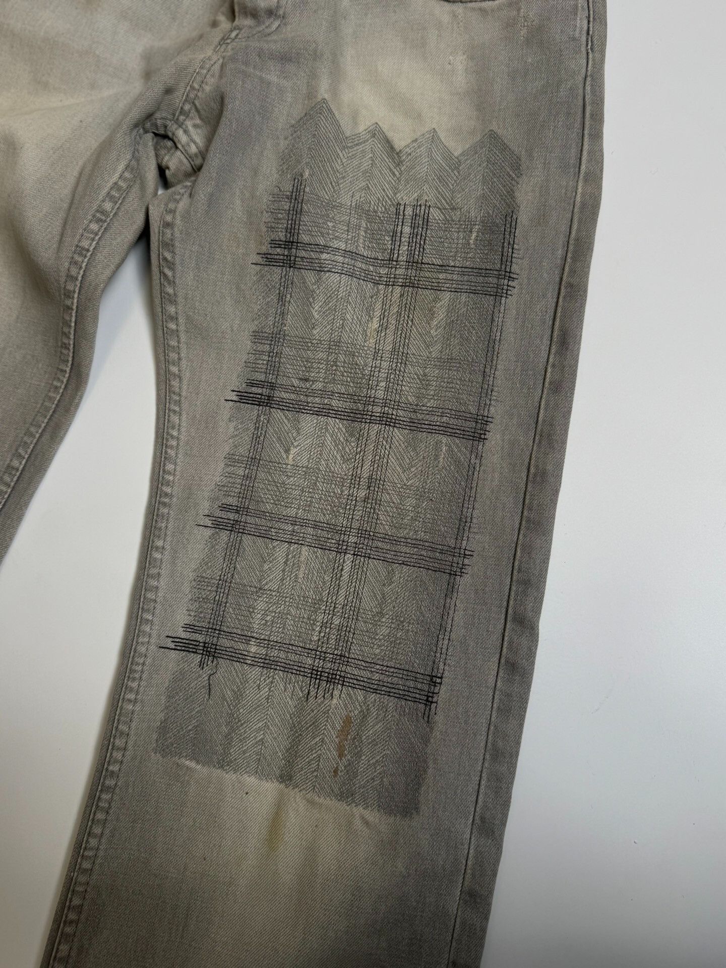 Helmut Lang Helmut Lang 2004 Embroidered Denim Pants Size US 33 - 3 Thumbnail