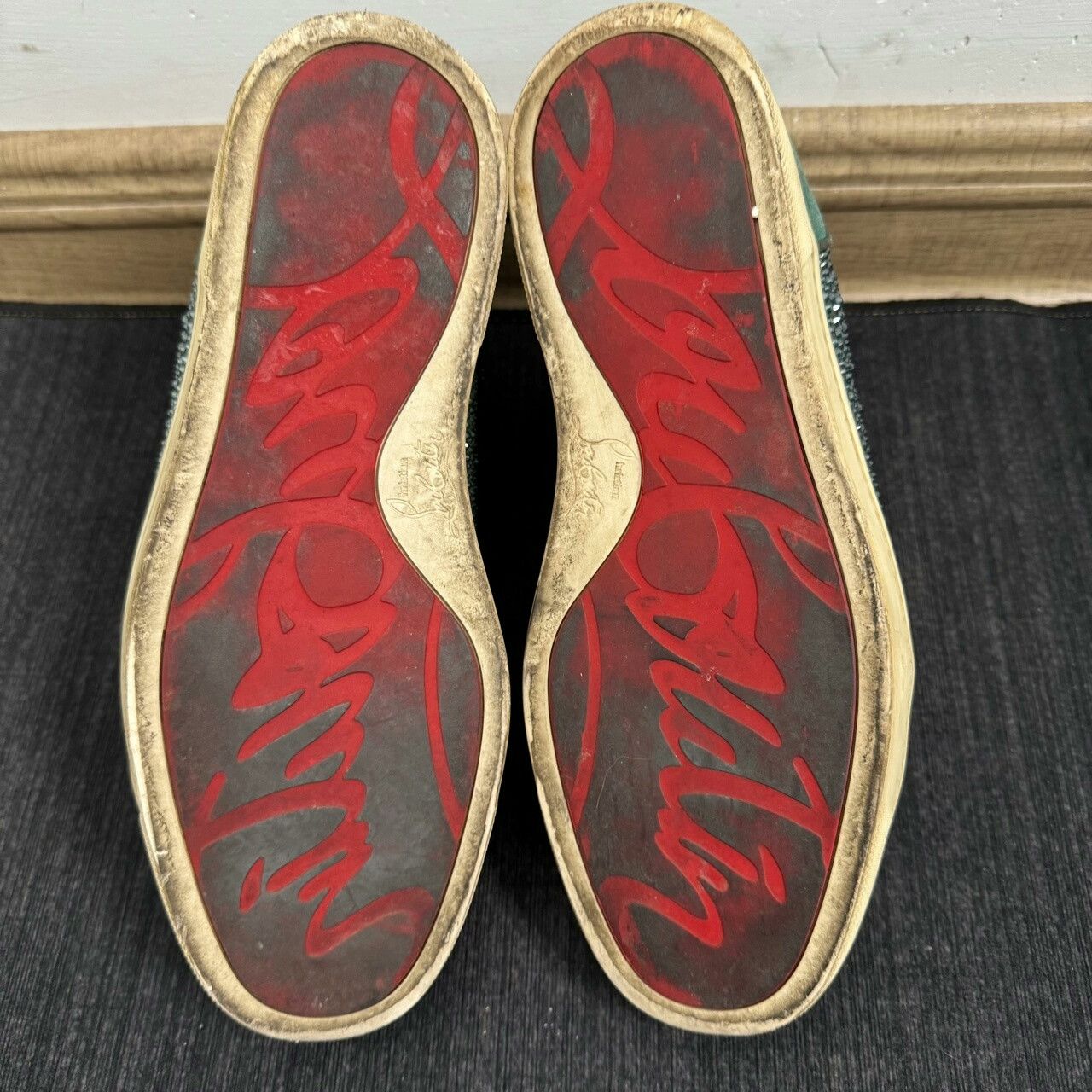 Christian Louboutin Christian Louboutin Green Suede High-Top Sneakers Size US 8.5 / IT 38.5 - 6 Thumbnail