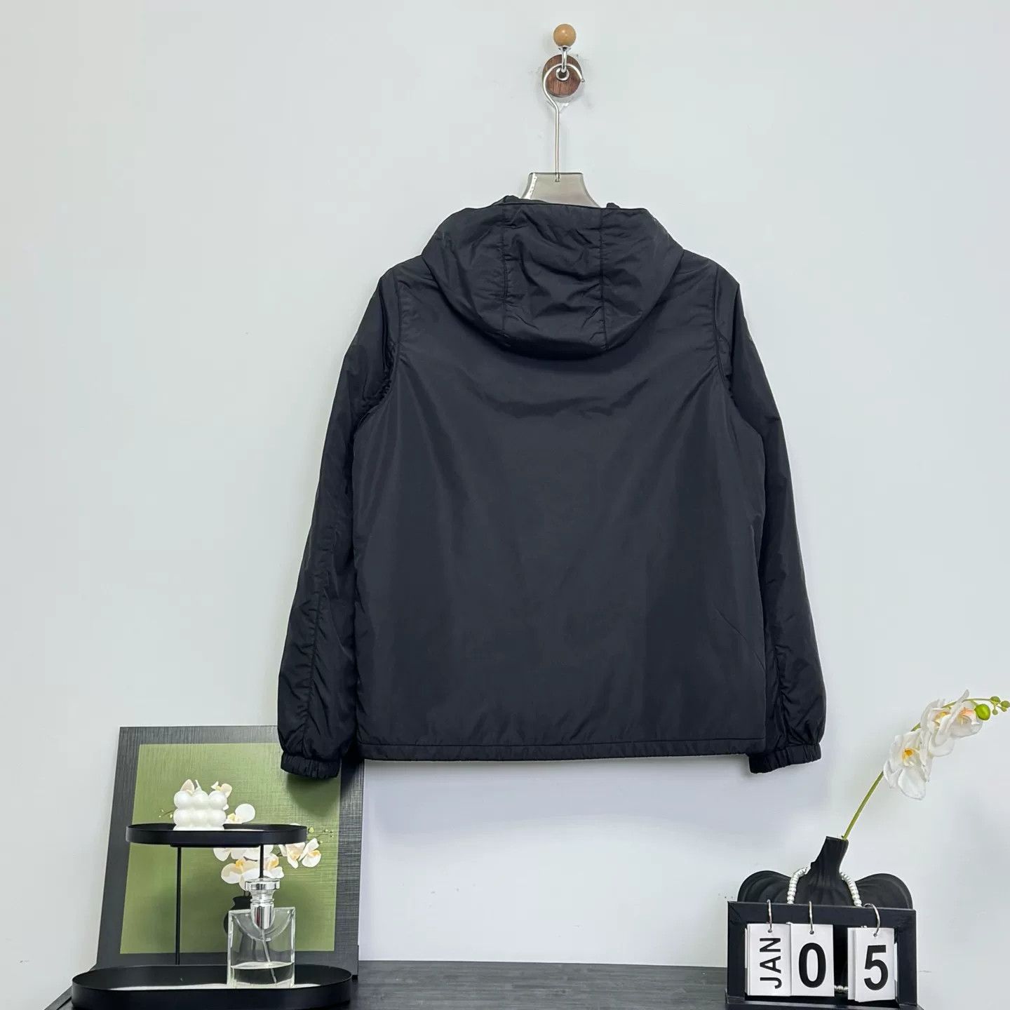Prada Black Prada Nylon Hooded Coat Size S / US 4 / IT 40 - 2 Thumbnail