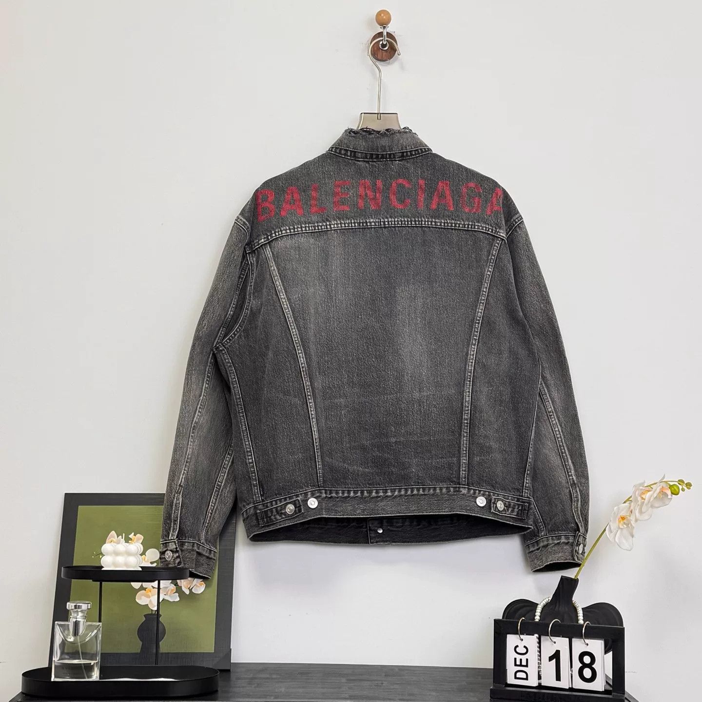 Balenciaga Balenciaga Logo Denim Jacket Size 36 Size US S / EU 44-46 / 1 - 2 Thumbnail